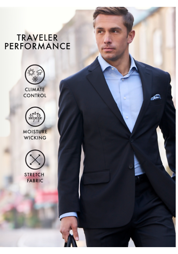 Traveler Performance Men's Tech Tailored Fit Blazer (Navy)