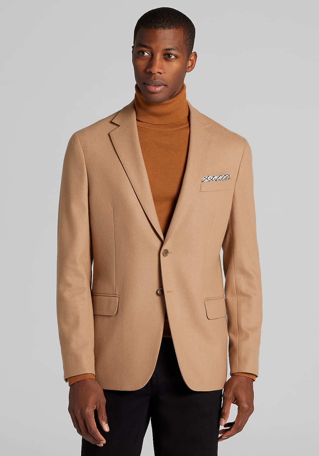 Reserve Collection Tailored Fit Solid Cashmere Blend Sportcoat