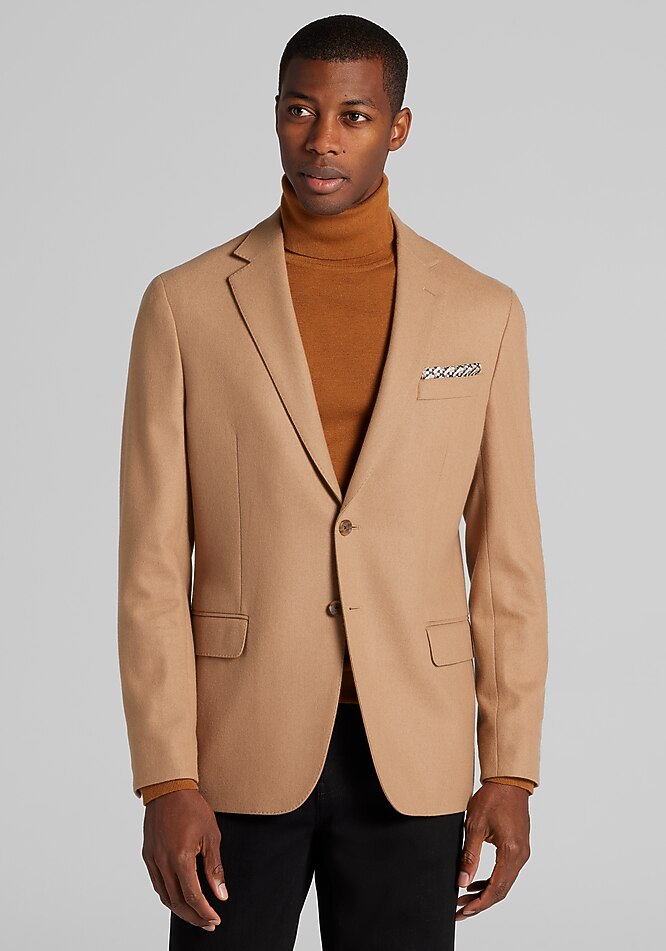 Reserve Collection Tailored Fit Solid Cashmere Blend Sportcoat 
