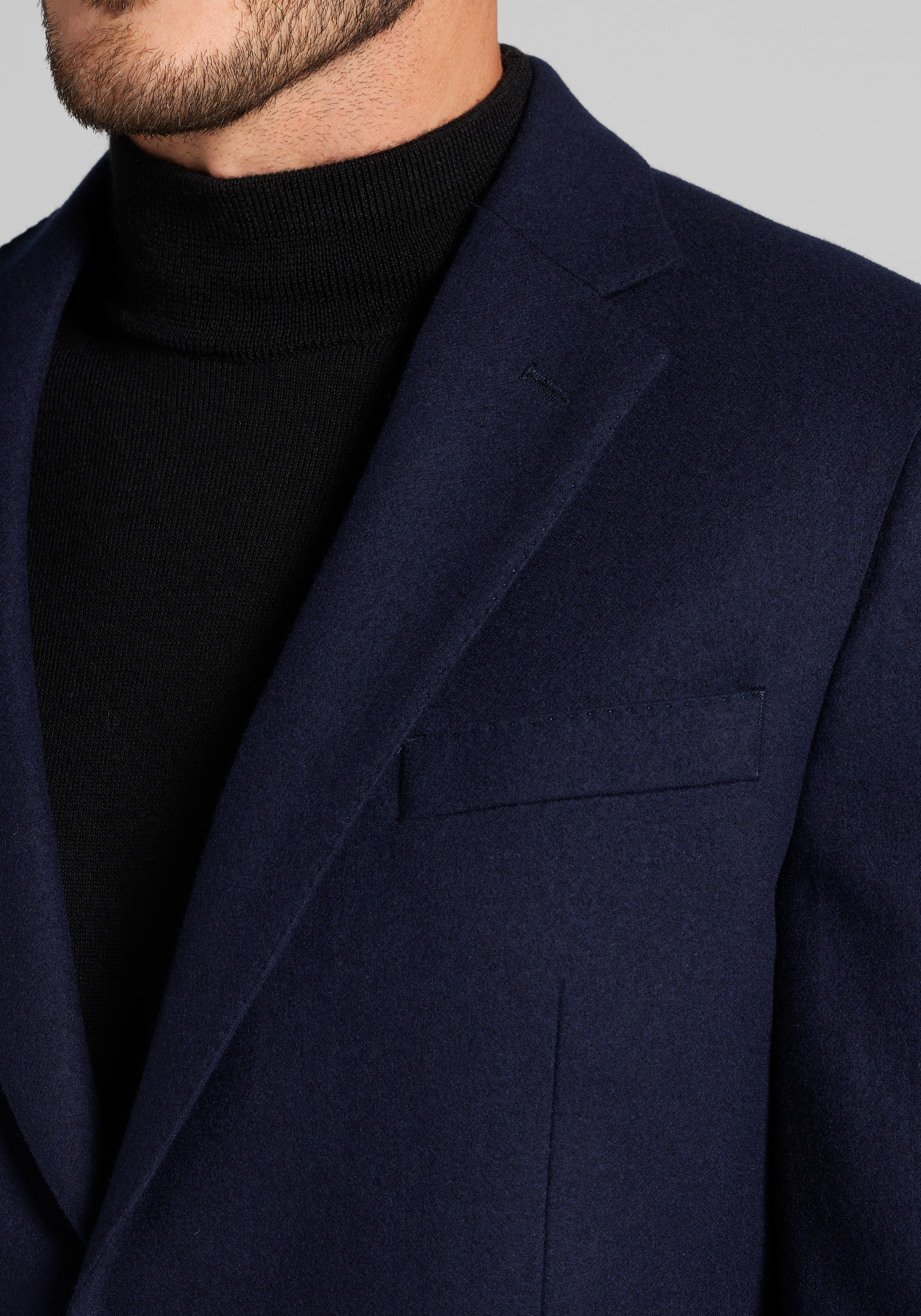 Reserve Collection Tailored Fit Solid Cashmere Blend Sportcoat - Big & Tall CLEARANCE