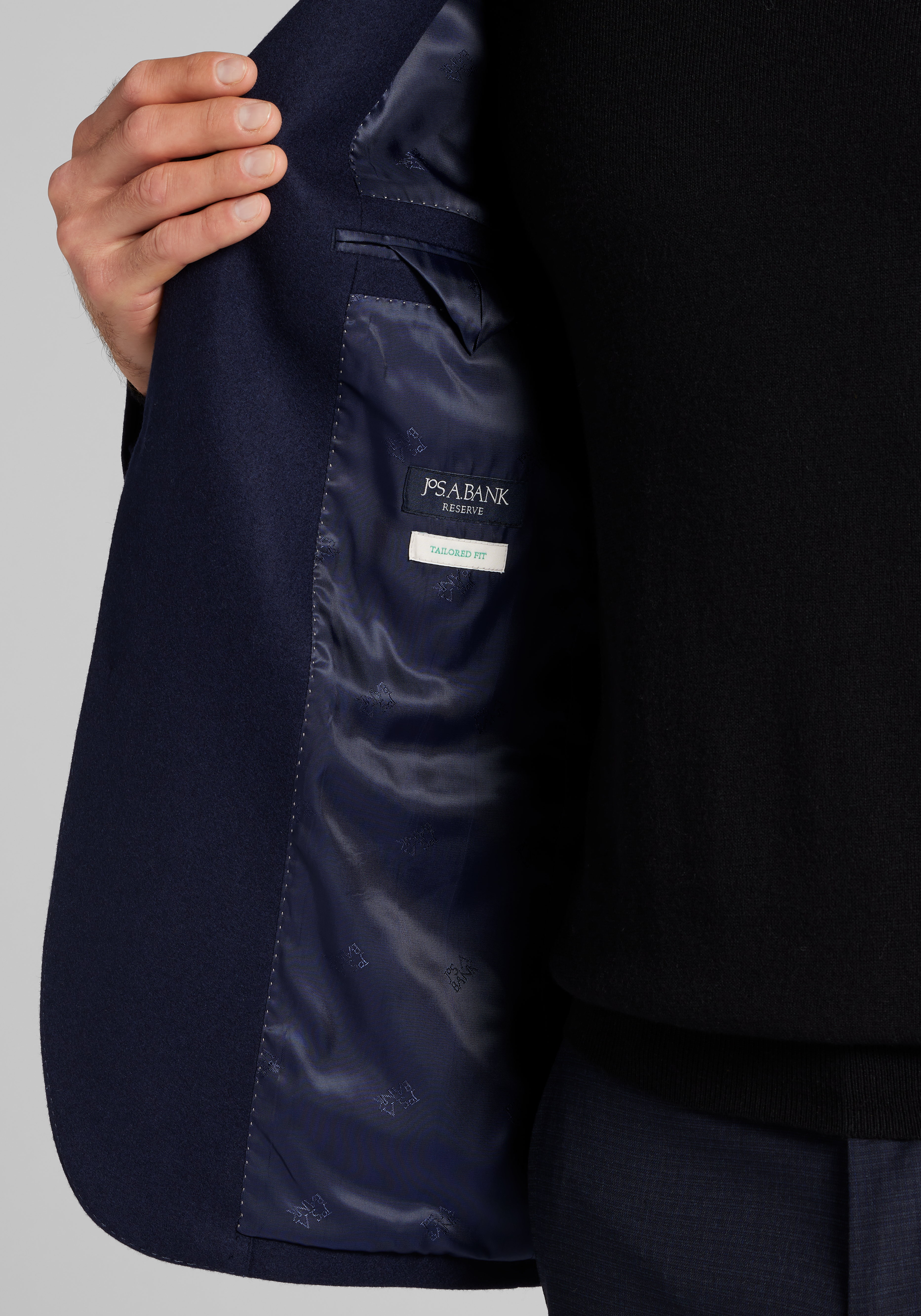 Reserve Collection Tailored Fit Solid Cashmere Blend Sportcoat - Big & Tall CLEARANCE