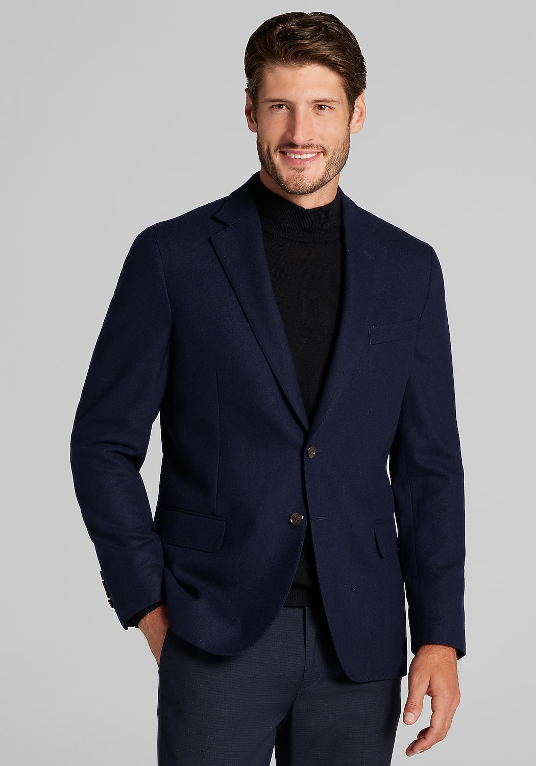 Reserve Collection Tailored Fit Solid Cashmere Blend Sportcoat - Big & Tall CLEARANCE
