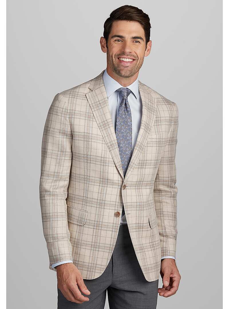 Reserve Collection Tailored Fit Windowpane Plaid Sportcoat - Big & Tall ...