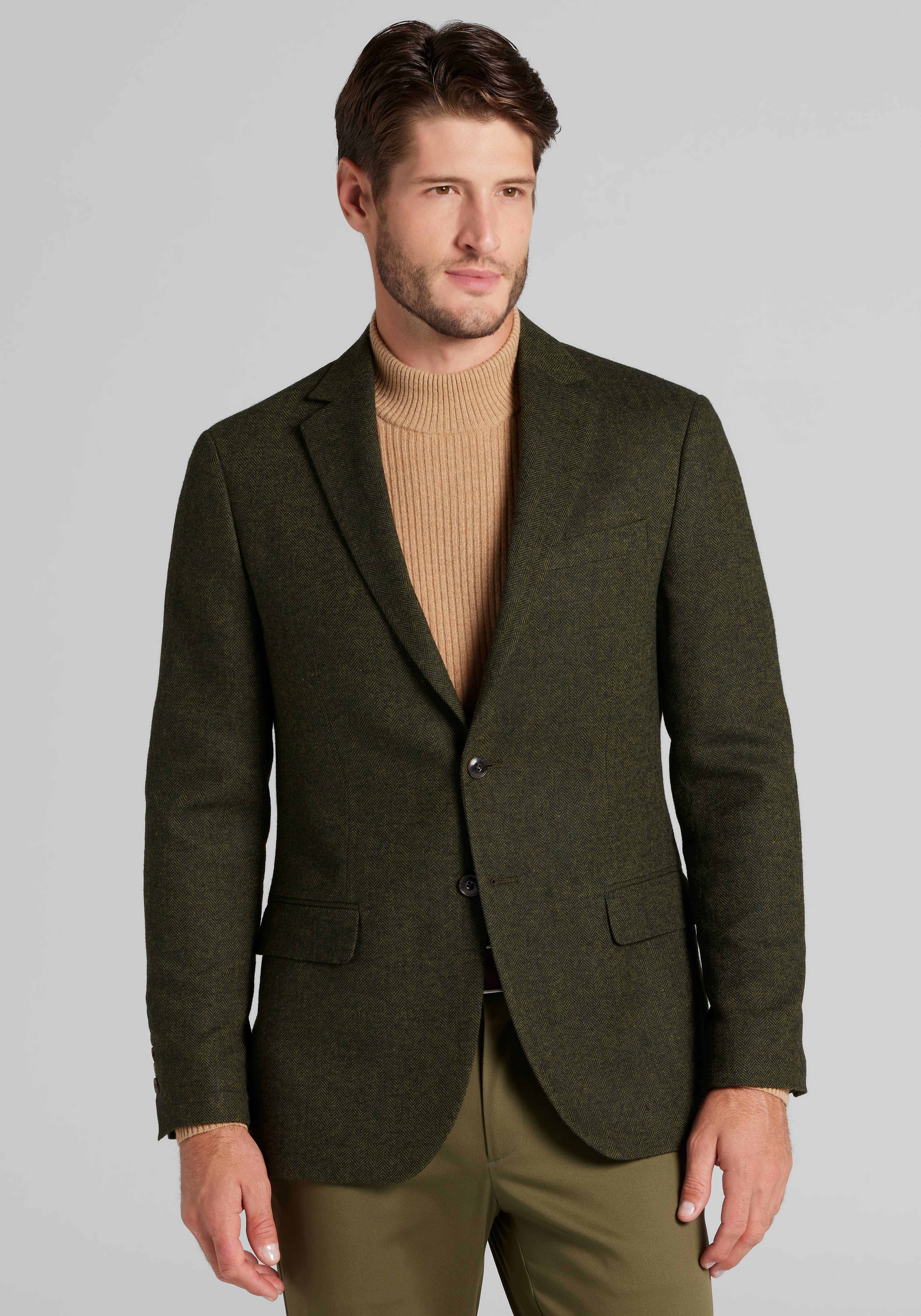 Men's FLYOUT_CATEGORY, 1905 Navy Tailored Fit Herringbone Sportcoat - Big & Tall - Jos A Bank