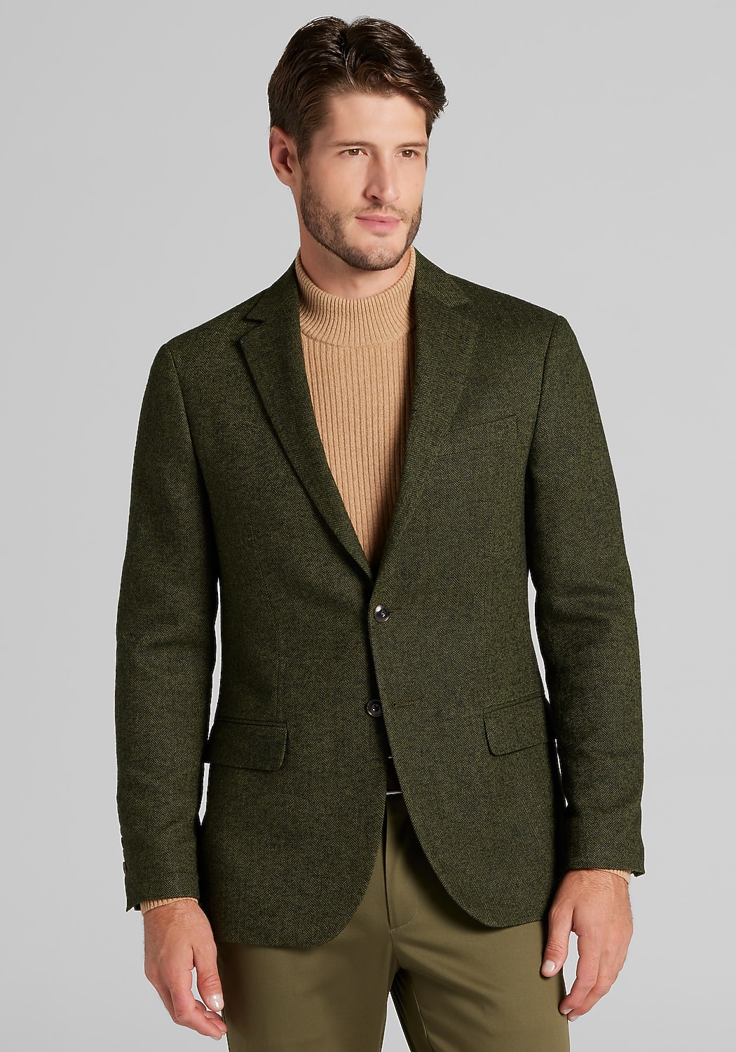 1905 Navy Tailored Fit Herringbone Sportcoat - Big & Tall