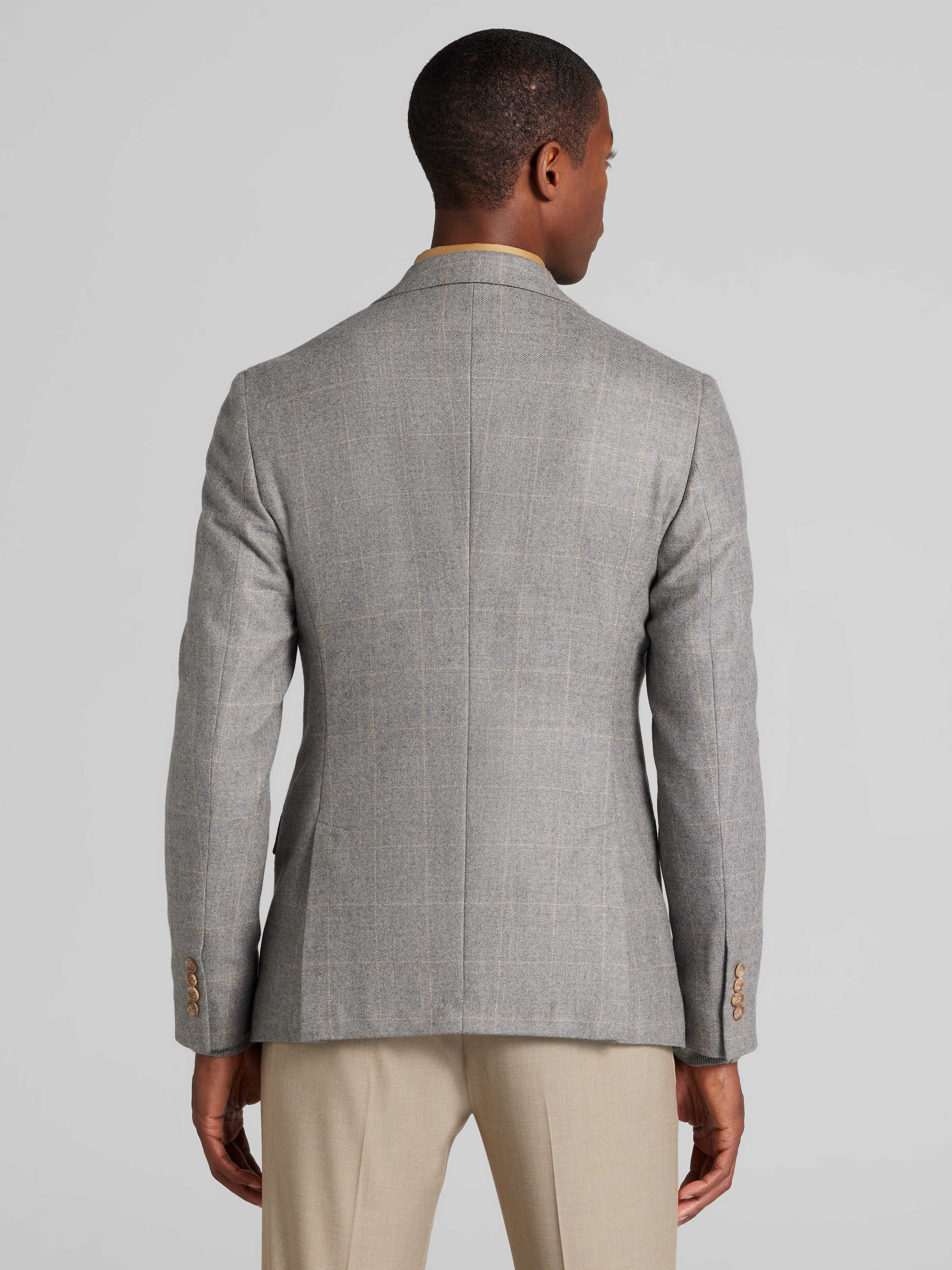 Reserve Collection Tailored Fit Windowpane Cashmere Blend Sportcoat CLEARANCE