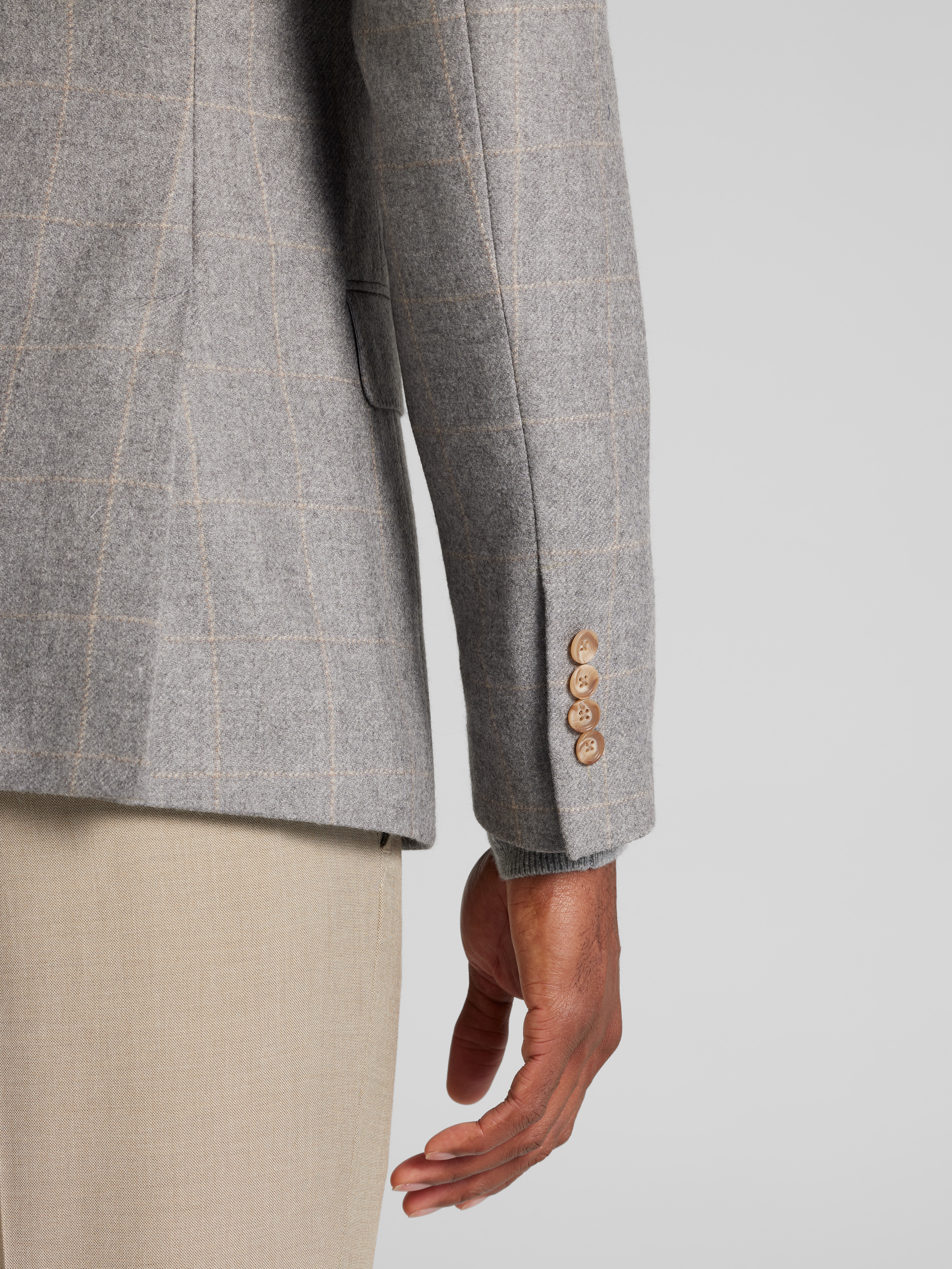 Reserve Collection Tailored Fit Windowpane Cashmere Blend Sportcoat CLEARANCE