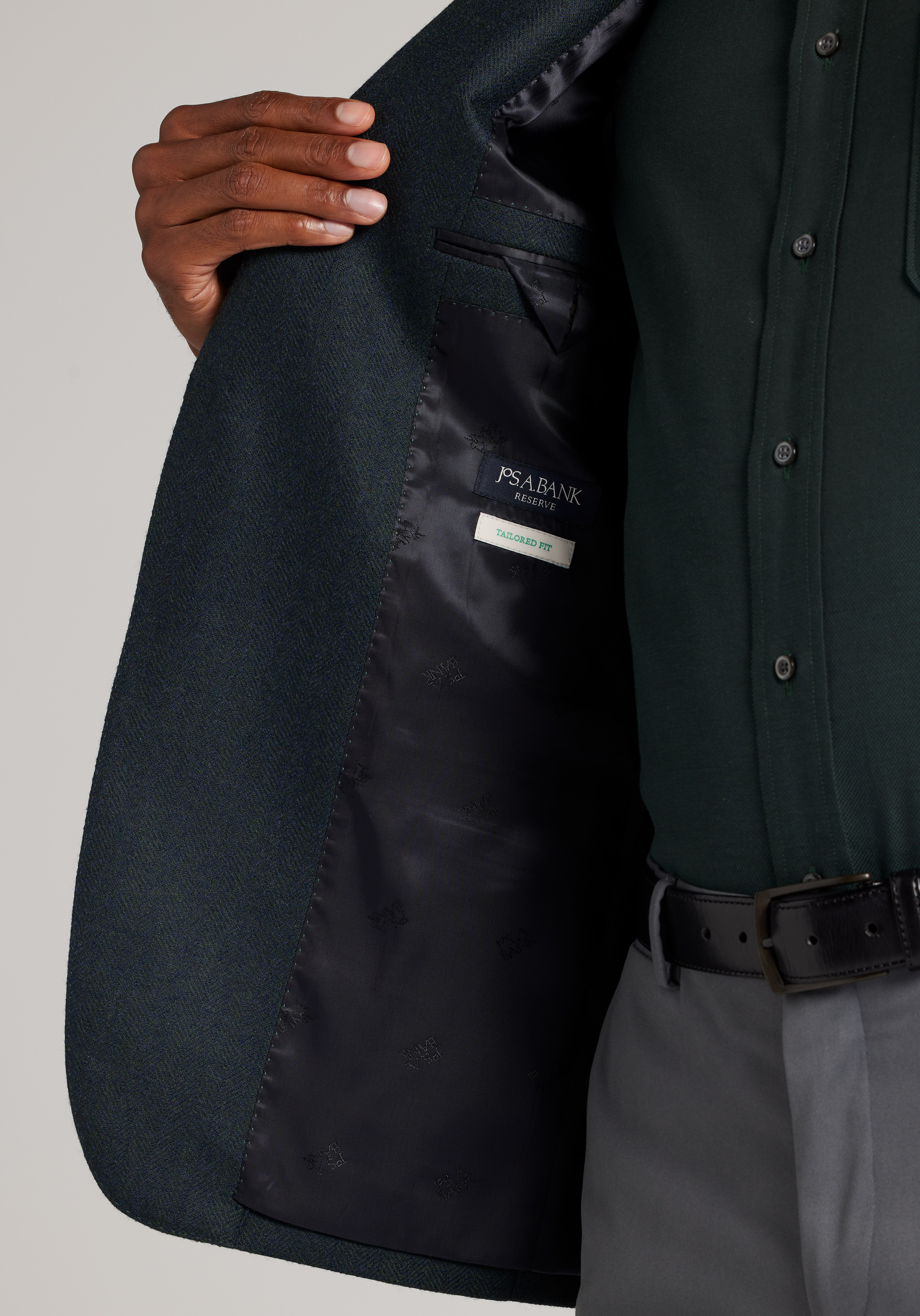 Reserve Collection Tailored Fit Herringbone Cashmere Blend Sportcoat CLEARANCE