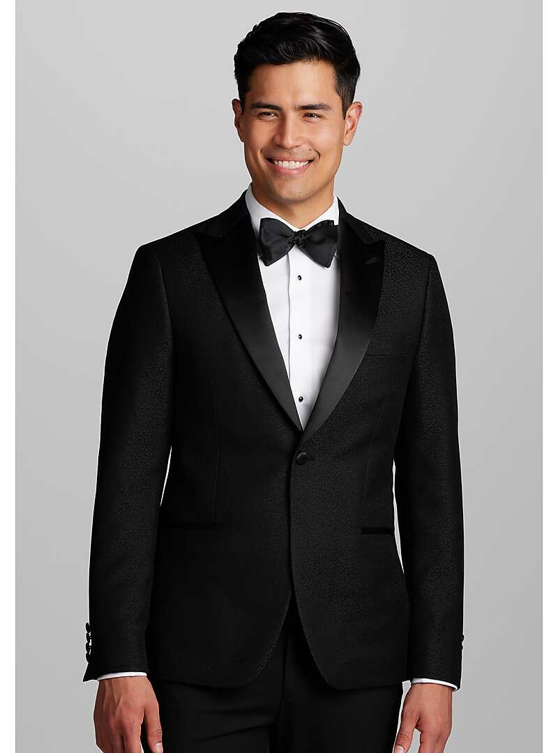 Ike Behar Slim Fit Peak Lapel Jacquard Dinner Jacket CLEARANCE All