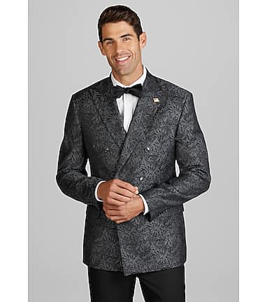 Reserve Collection Tailored Fit Tonal Fern Dinner Jacket - Big