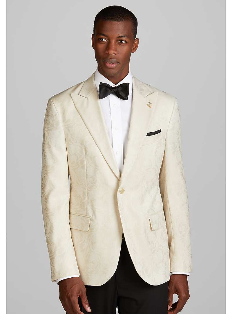 Reserve Collection Tailored Fit Tonal Floral Dinner Jacket Big & Tall