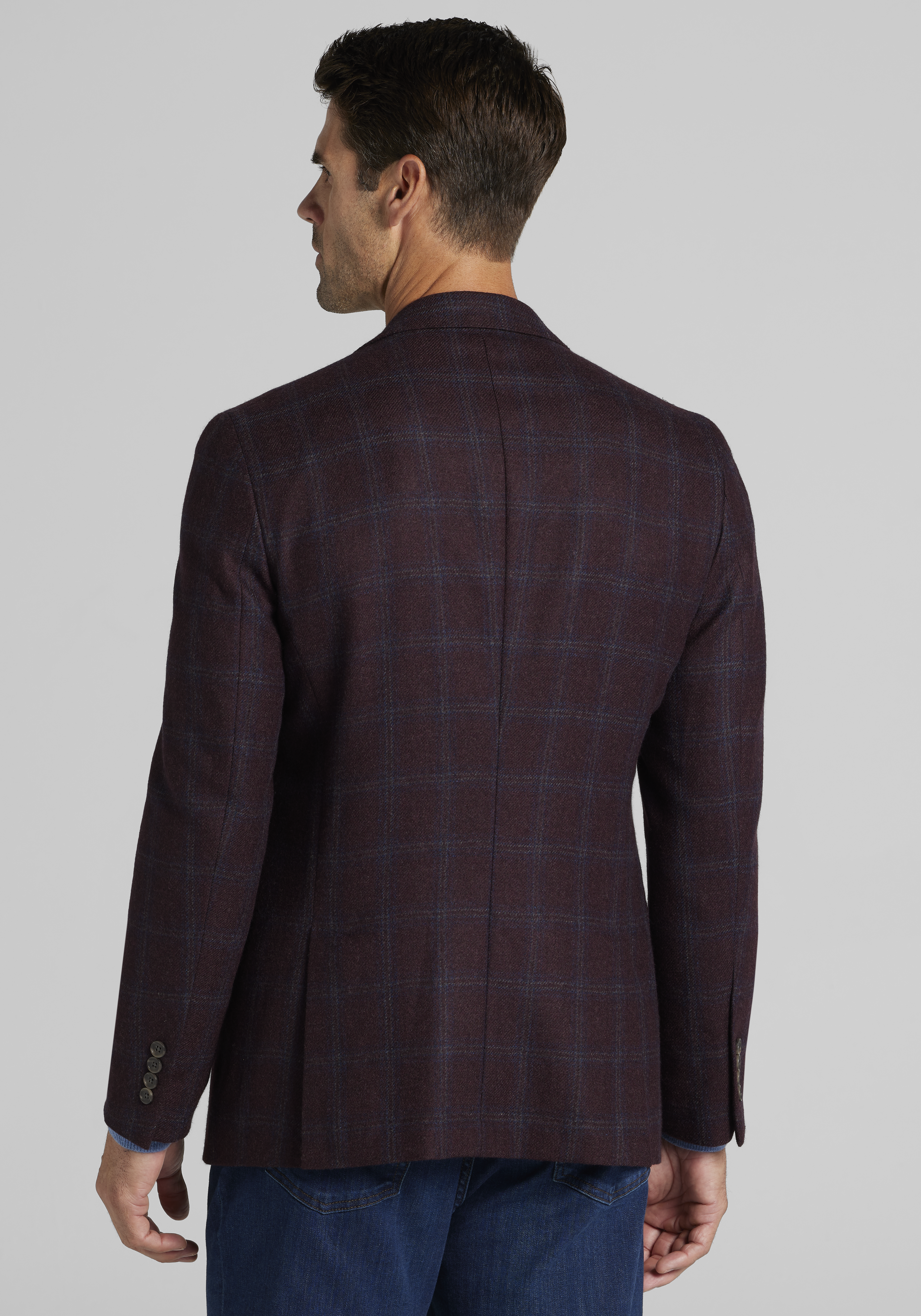 Reserve Collection Tailored Fit Plaid Sportcoat - Big & Tall CLEARANCE