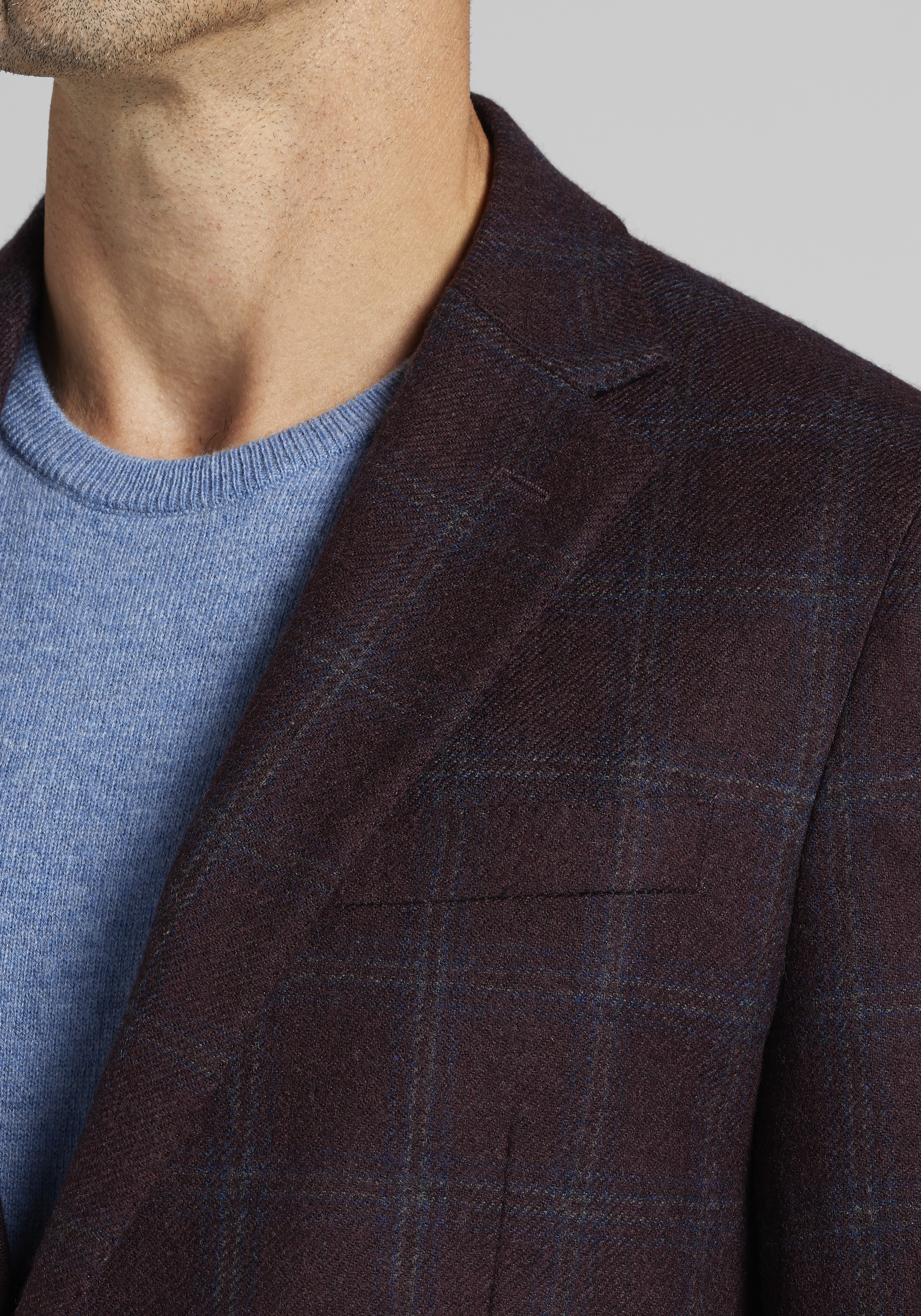 Reserve Collection Tailored Fit Plaid Sportcoat - Big & Tall CLEARANCE