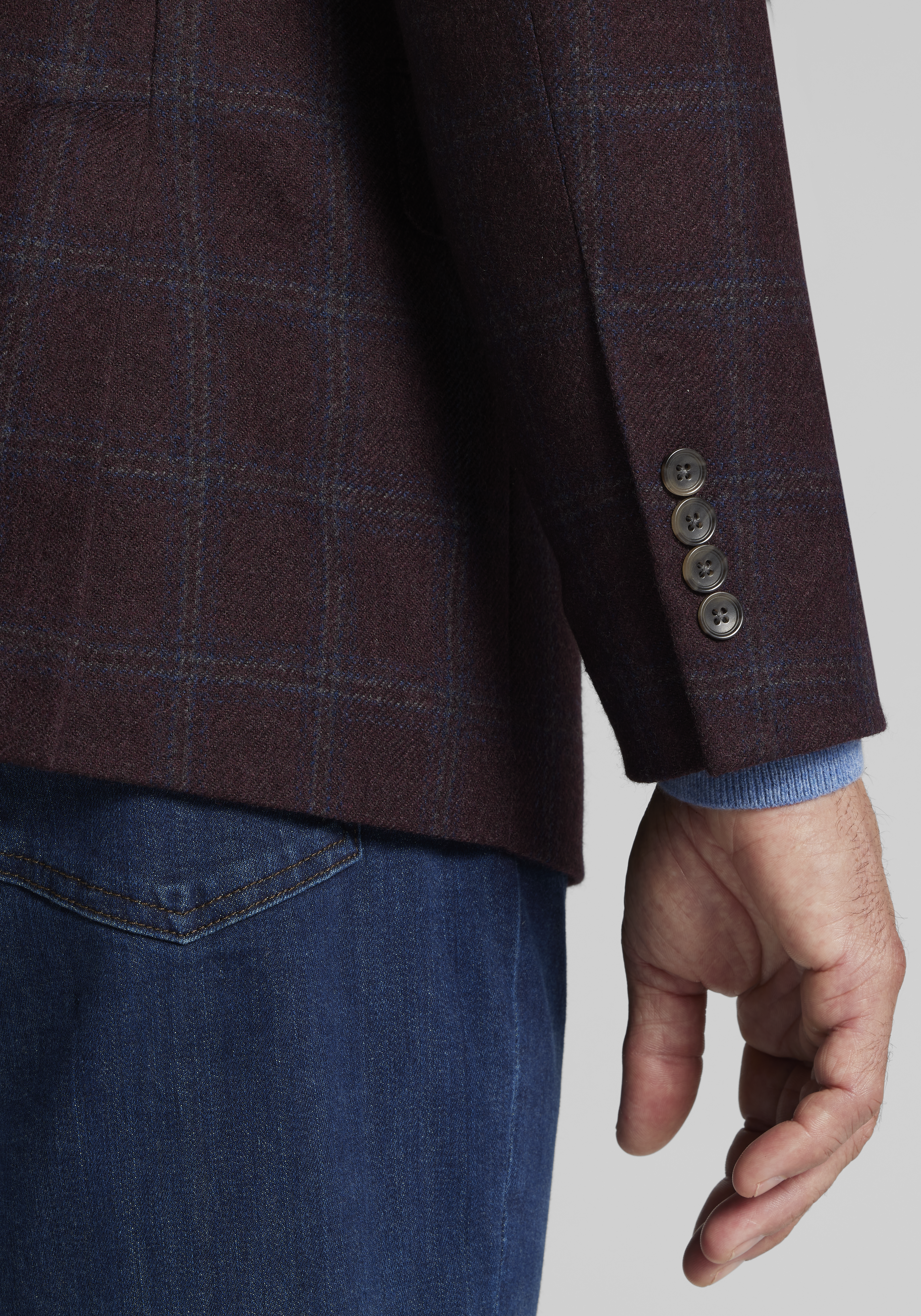 Reserve Collection Tailored Fit Plaid Sportcoat - Big & Tall CLEARANCE