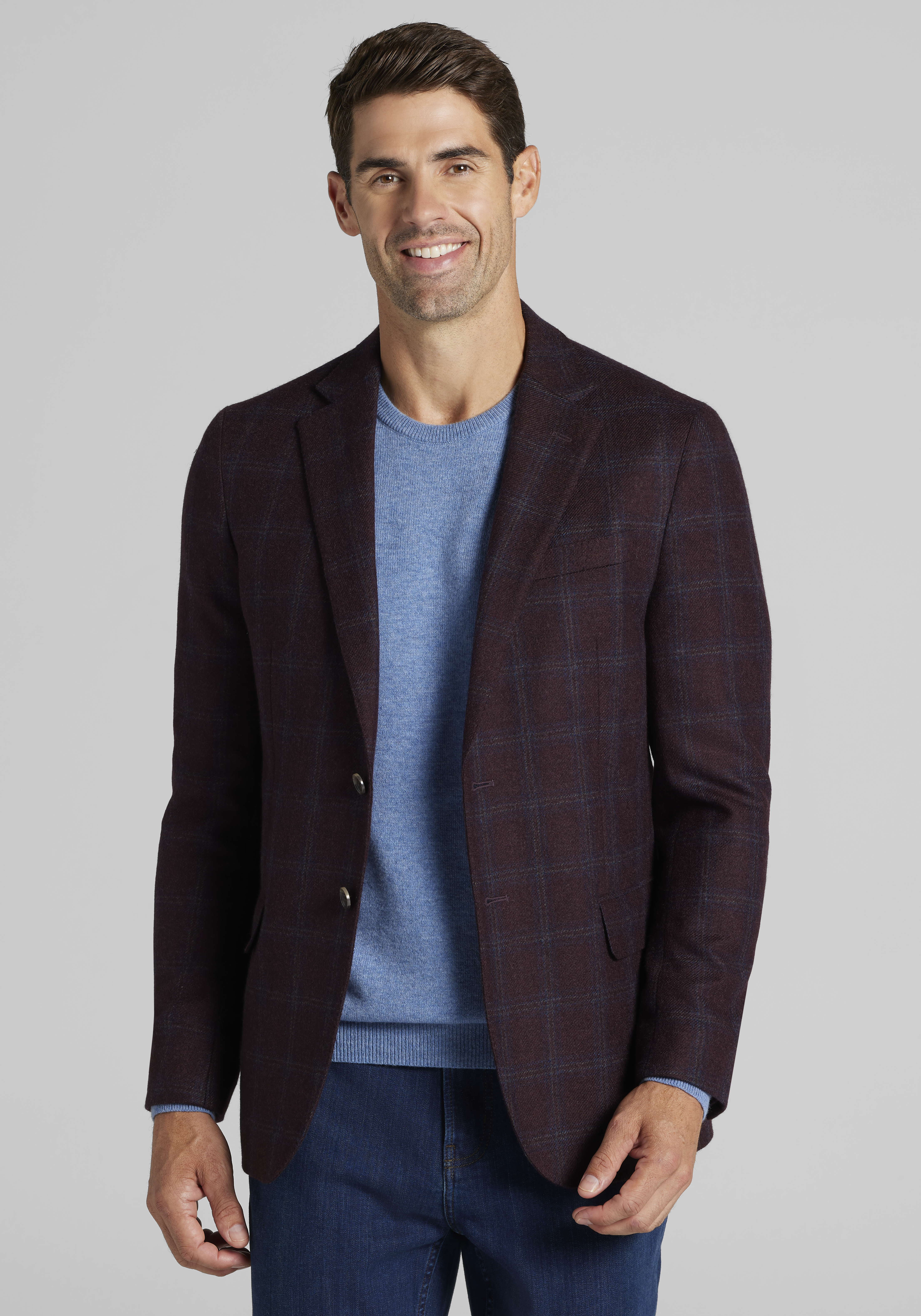 Men's FLYOUT_CATEGORY, Reserve Collection Tailored Fit Plaid Sportcoat - Big & Tall - Jos A Bank