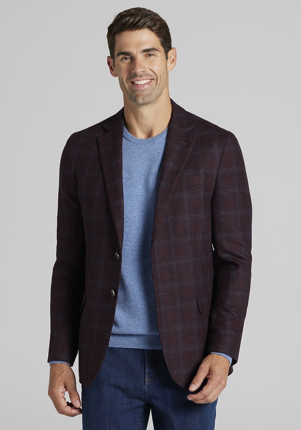 Reserve Collection Tailored Fit Plaid Sportcoat - Big & Tall