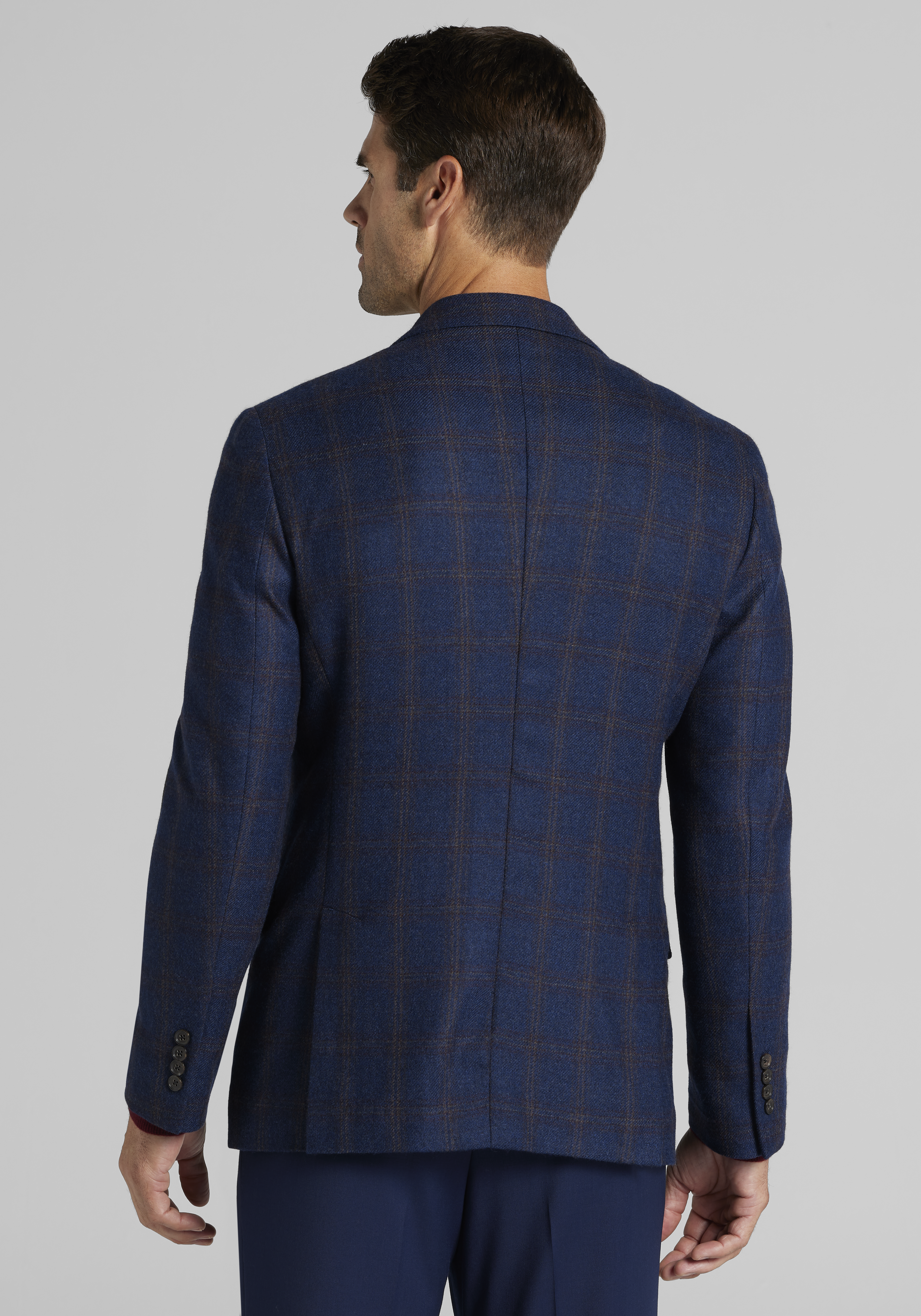 Reserve Collection Tailored Fit Plaid Cashmere Blend Sportcoat CLEARANCE