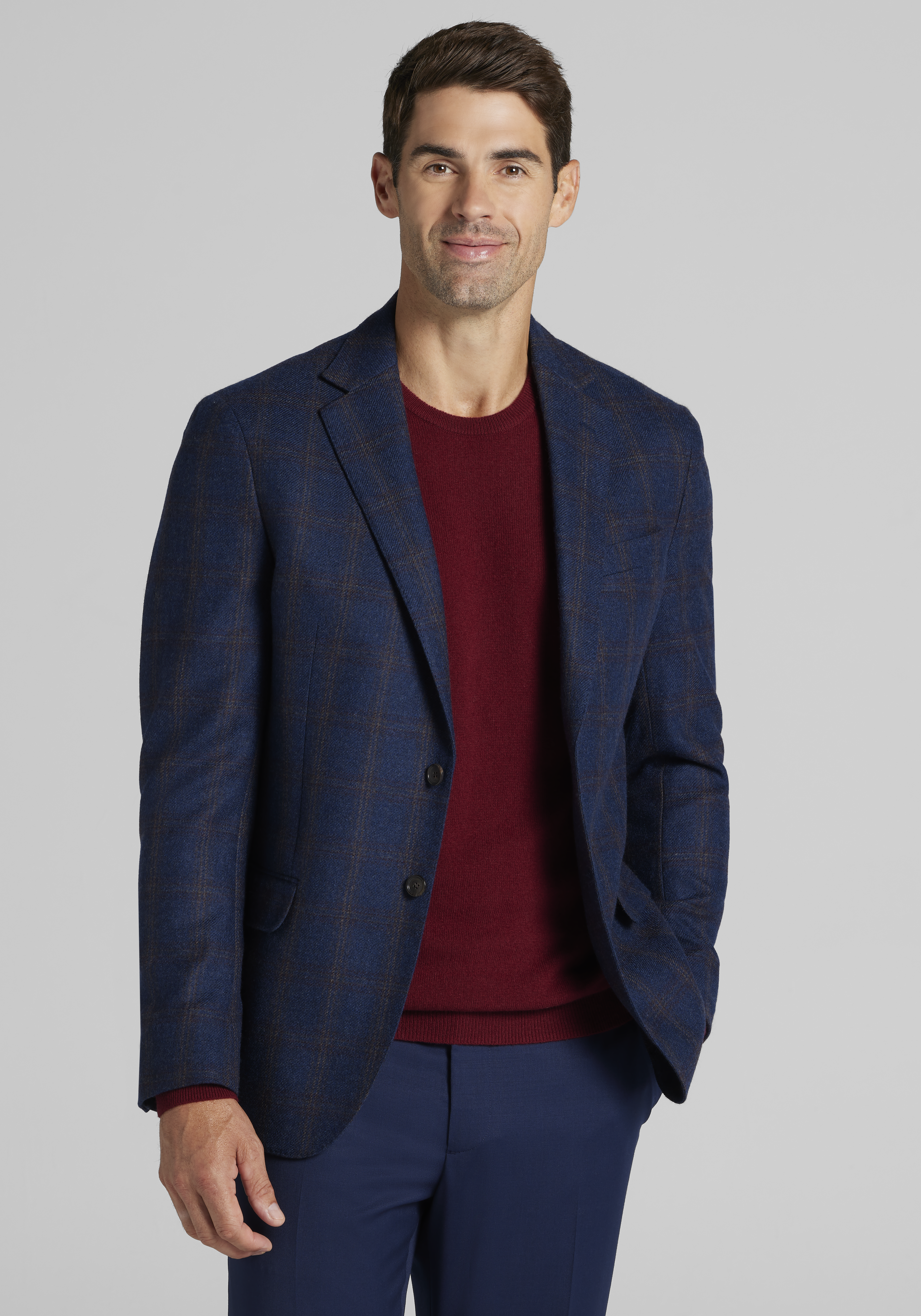 Men's FLYOUT_CATEGORY, Reserve Collection Tailored Fit Plaid Cashmere Blend Sportcoat - Big & Tall - Jos A Bank