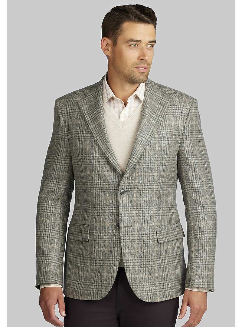 Reserve Collection Tailored Fit Plaid Sportcoat - Big & Tall - New ...