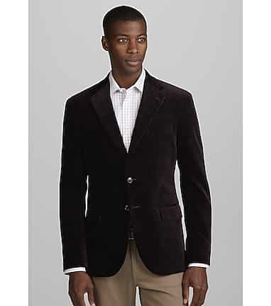 Tailored-Fit Velvet Suit Blazer