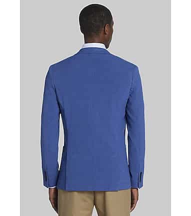 Men s Traveler Collection Slim Fit Plaid Seersucker Sportcoat Clearance at Jos. A. Bank Blue Size 44 Regular