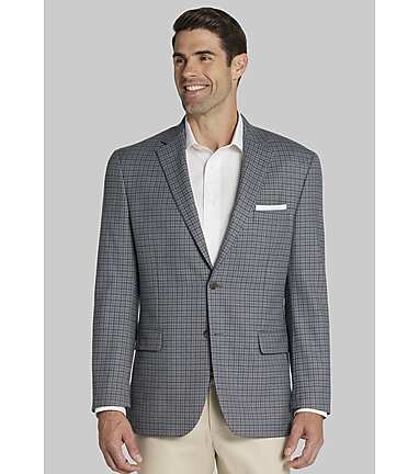 Men s Jos. A. Bank Traditional Fit Check Sportcoat Clearance at Jos. A. Bank Grey Size 42 Long