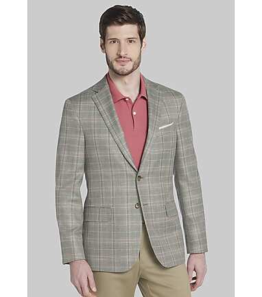 Men s Big Tall Reserve Collection Tailored Fit Plaid Sportcoat Clearance at Jos. A. Bank Green Size 48 Regular