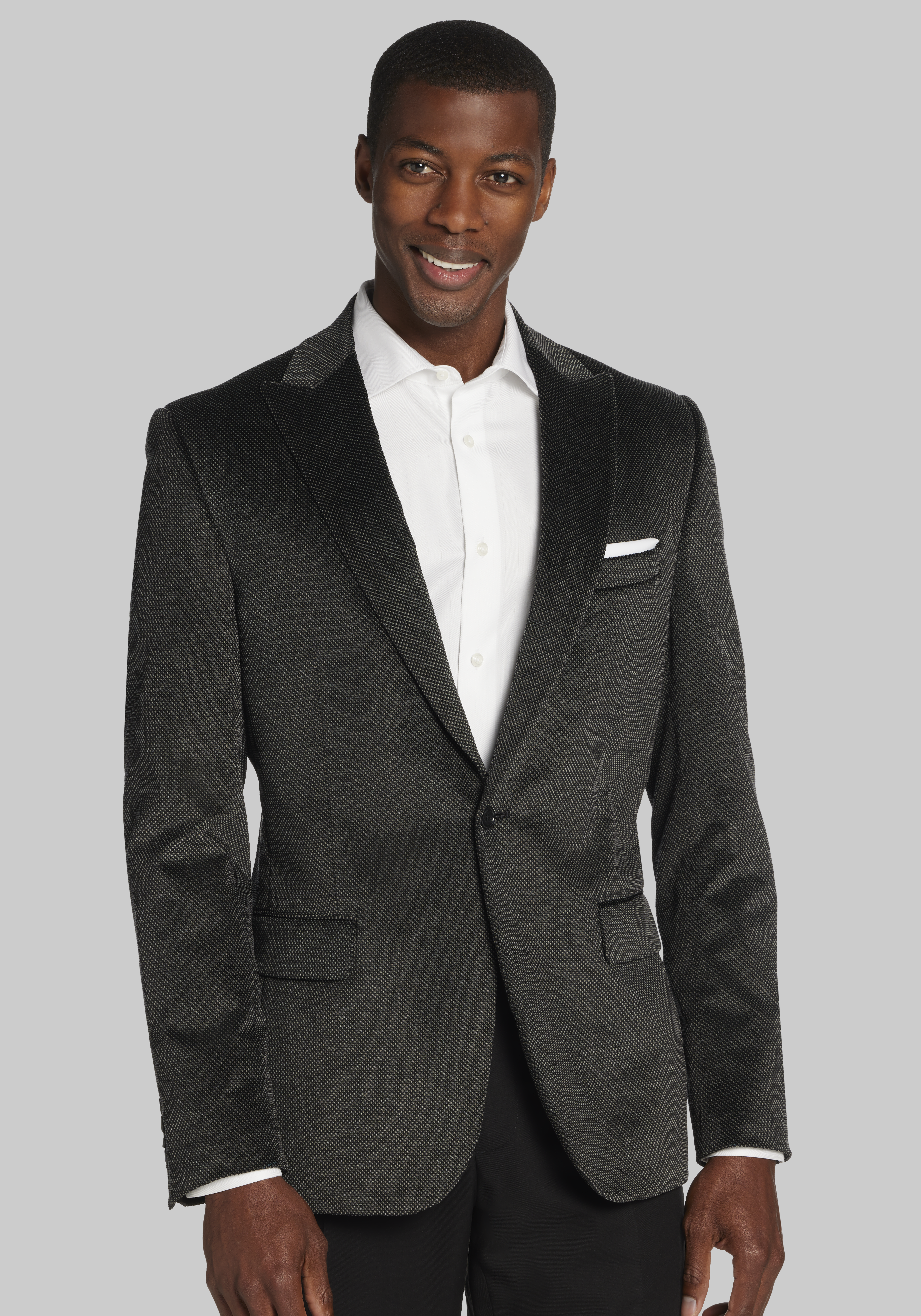 Reserve Collection Slim Fit Dot Velvet Dinner Jacket CLEARANCE