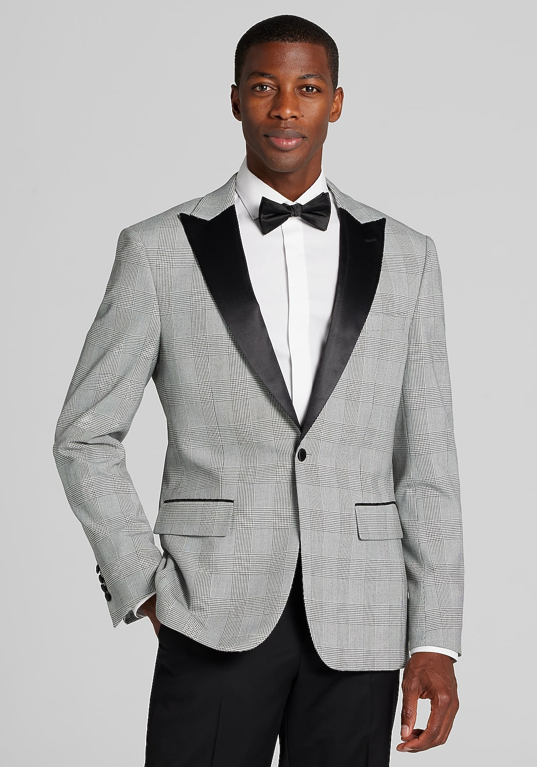 Jos. A. Bank Comfort Stretch Slim Fit Plaid Dinner Jacket