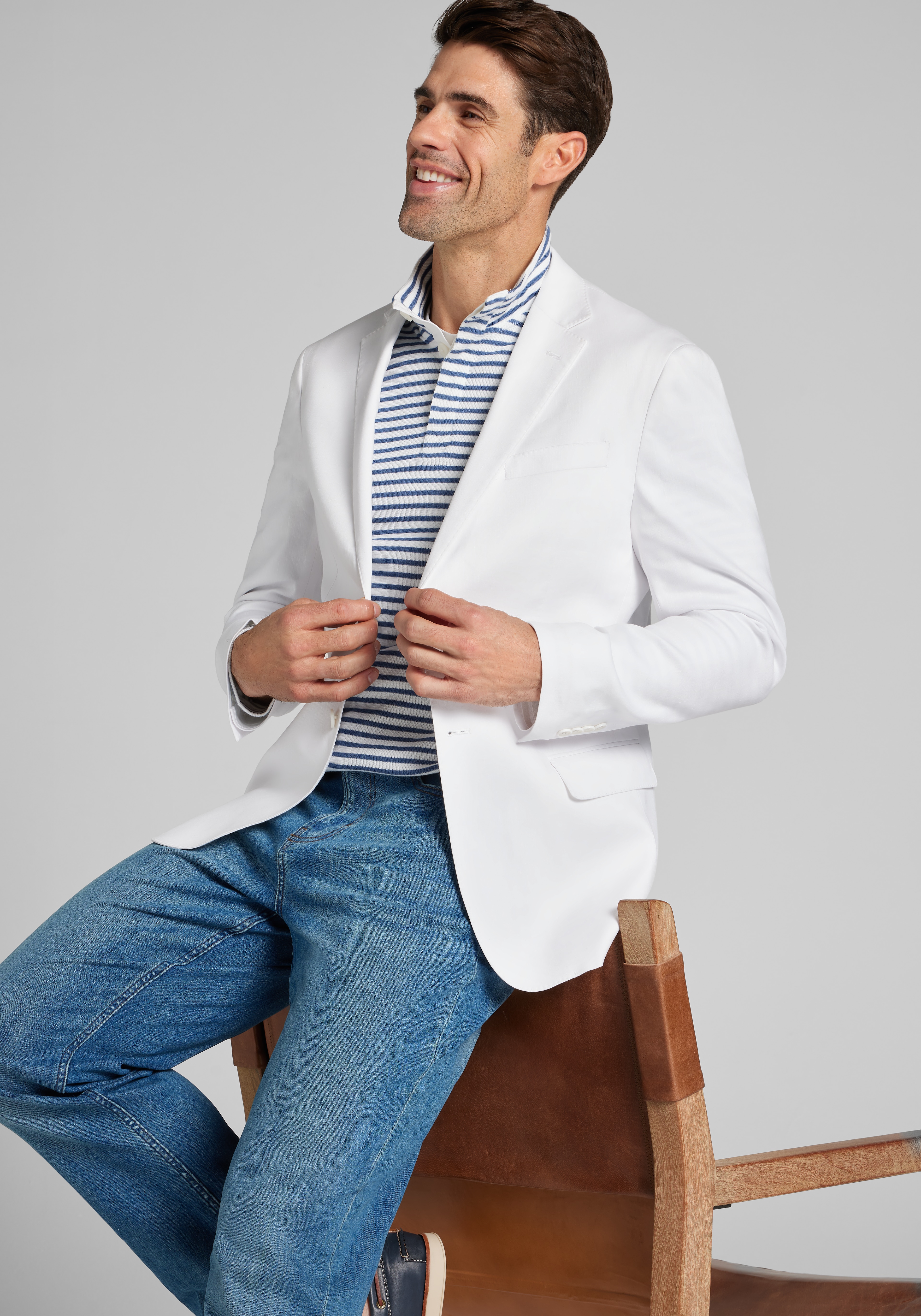Reserve Collection Tailored Fit Linen-Blend Sportcoat CLEARANCE