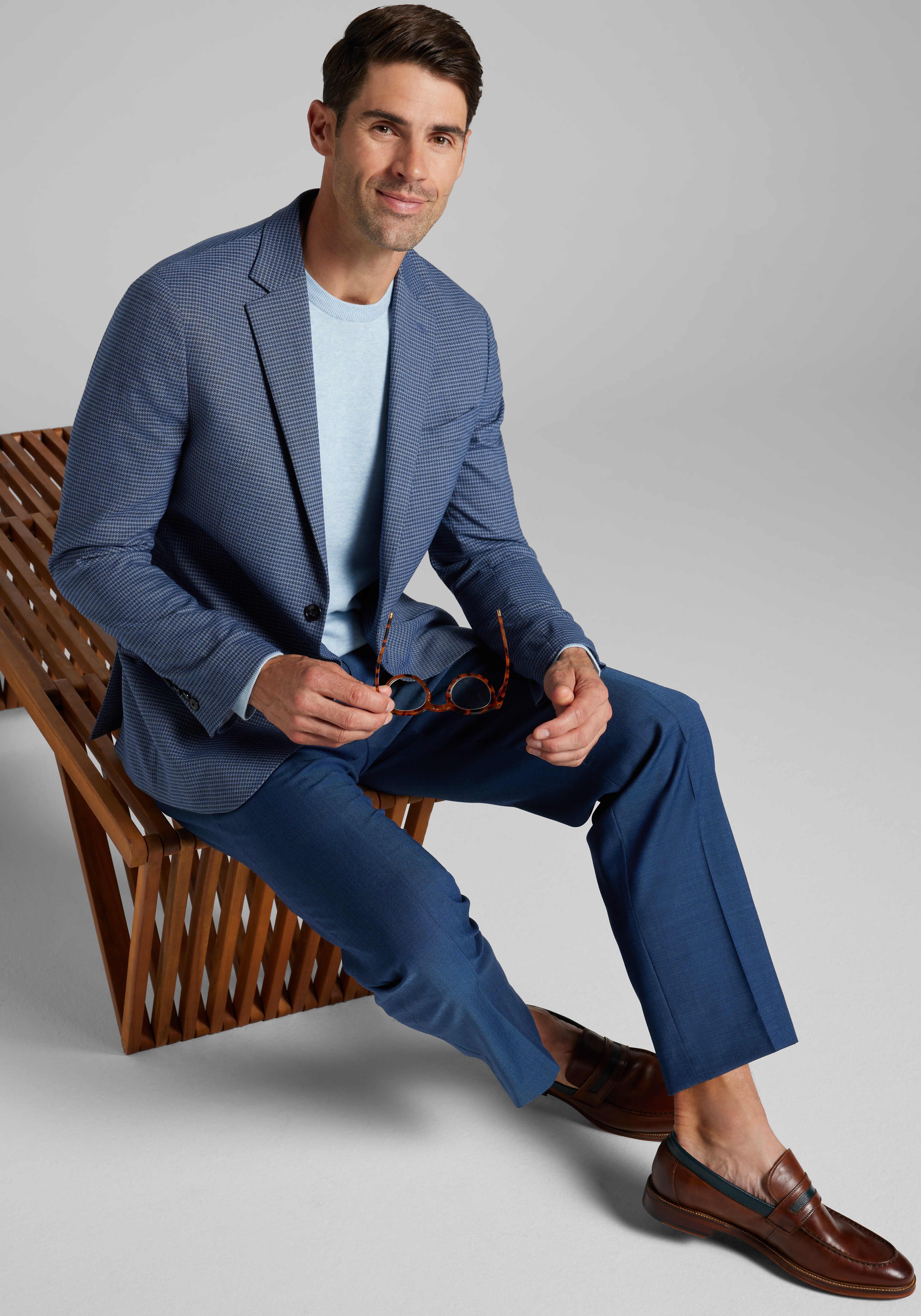 1905 Collection Tailored Fit Mini Check Sportcoat - Big & Tall