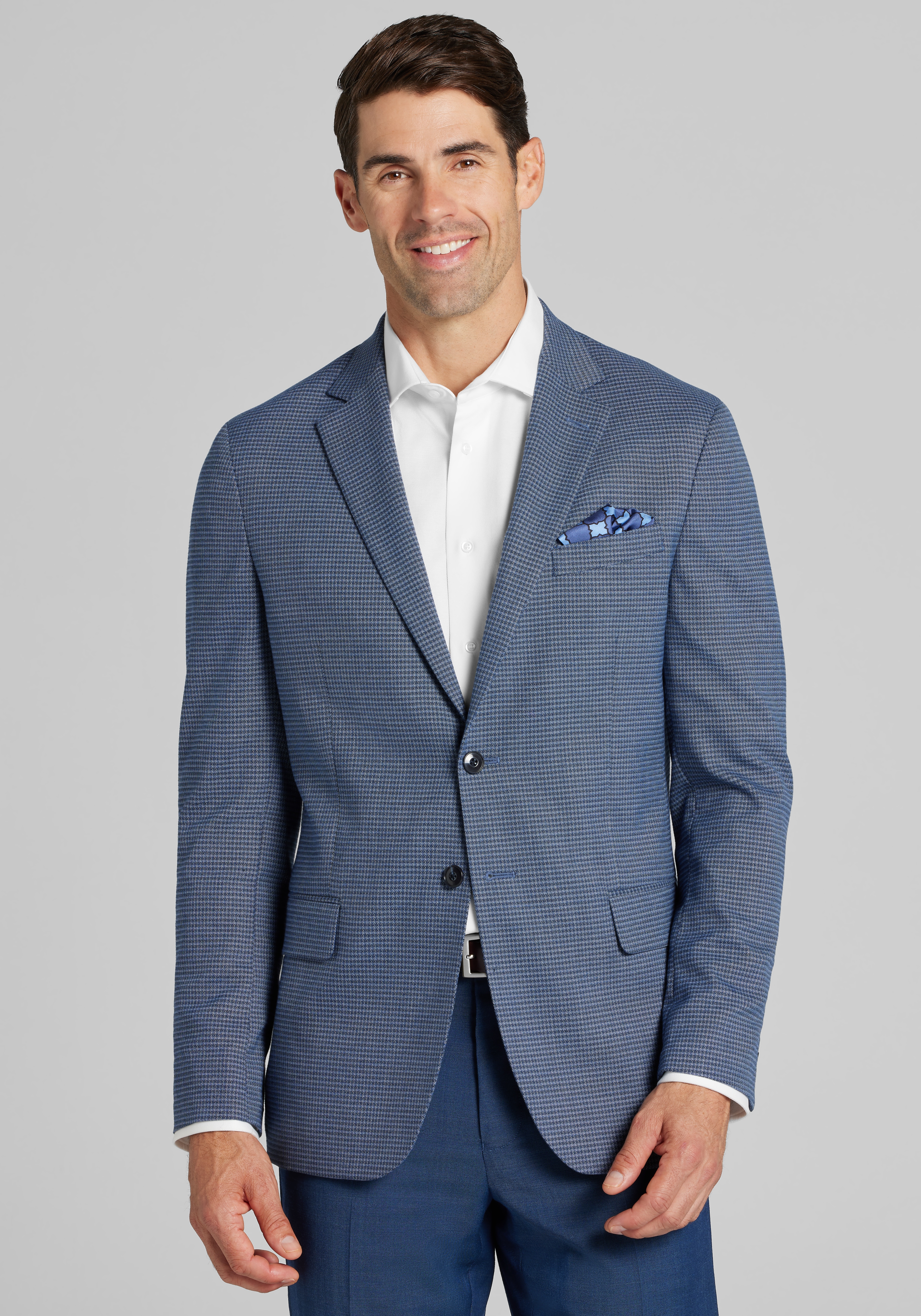1905 Collection Tailored Fit Mini Check Sportcoat - Big & Tall