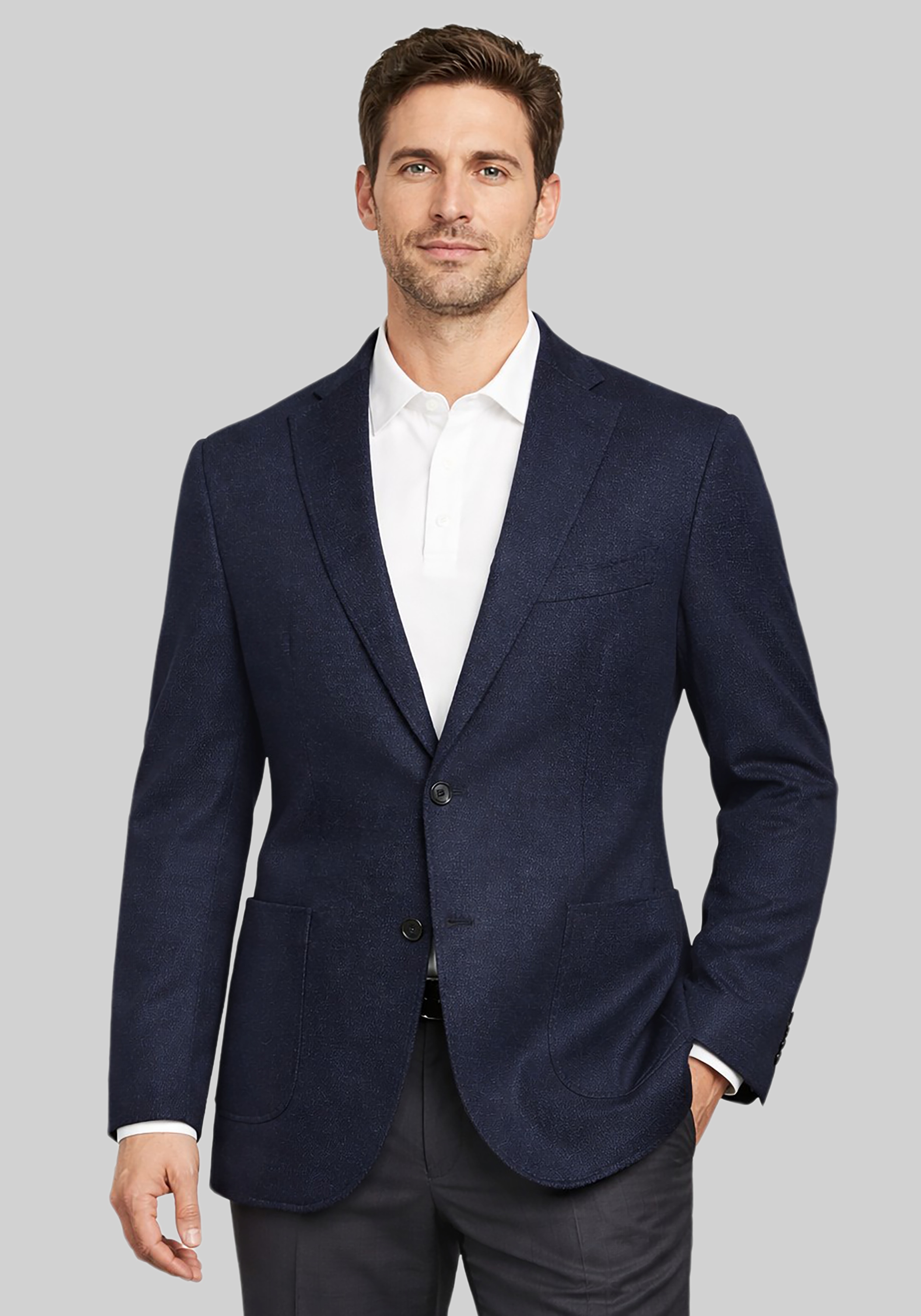 Gruner1949 Tailored Fit Basketweave 4-Way Stretch Knit Sportcoat