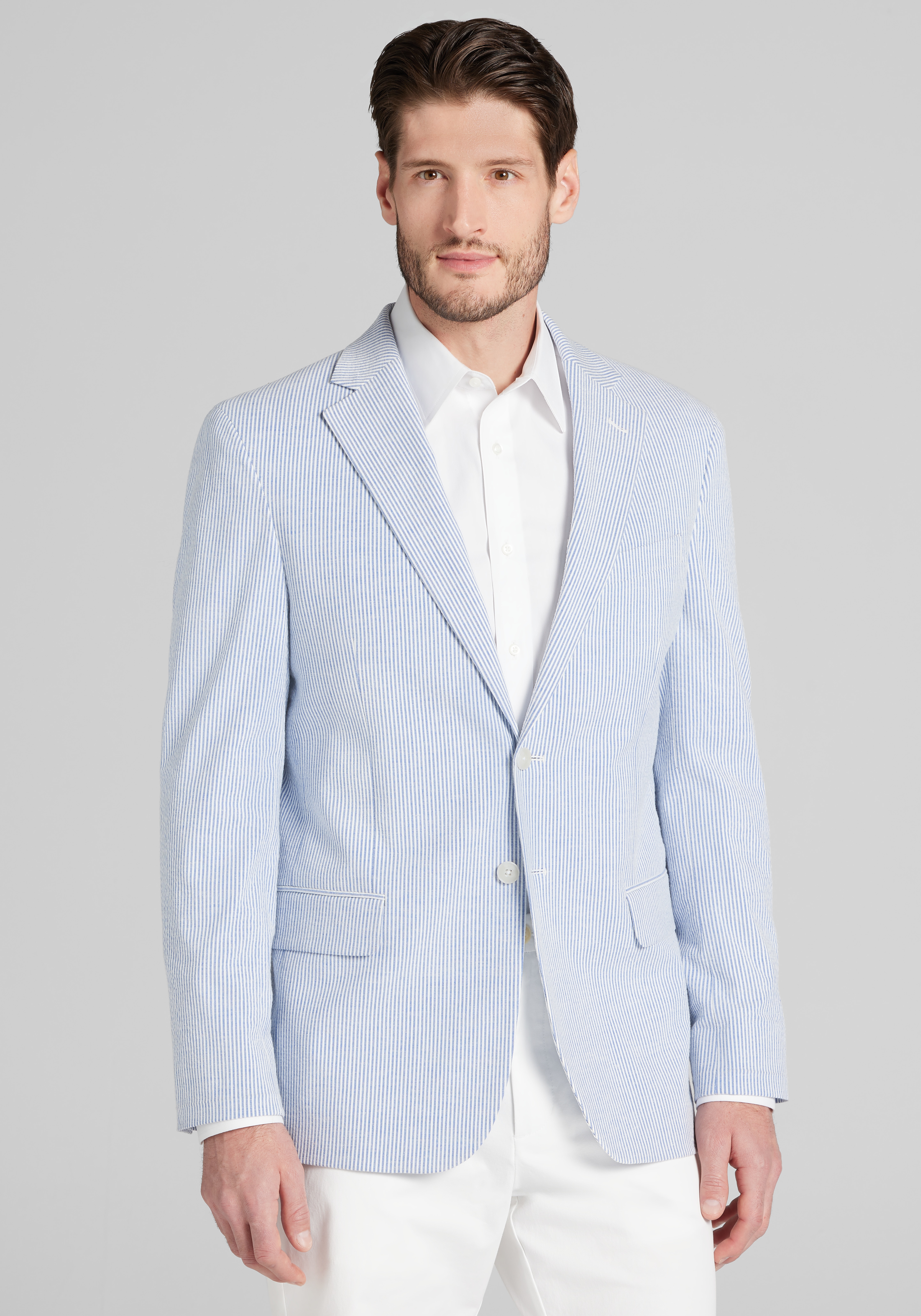 Men's Sportcoats, Jos. A. Bank Tailored Fit Stripe Seersucker Cotton Blend Sportcoat - Jos A Bank