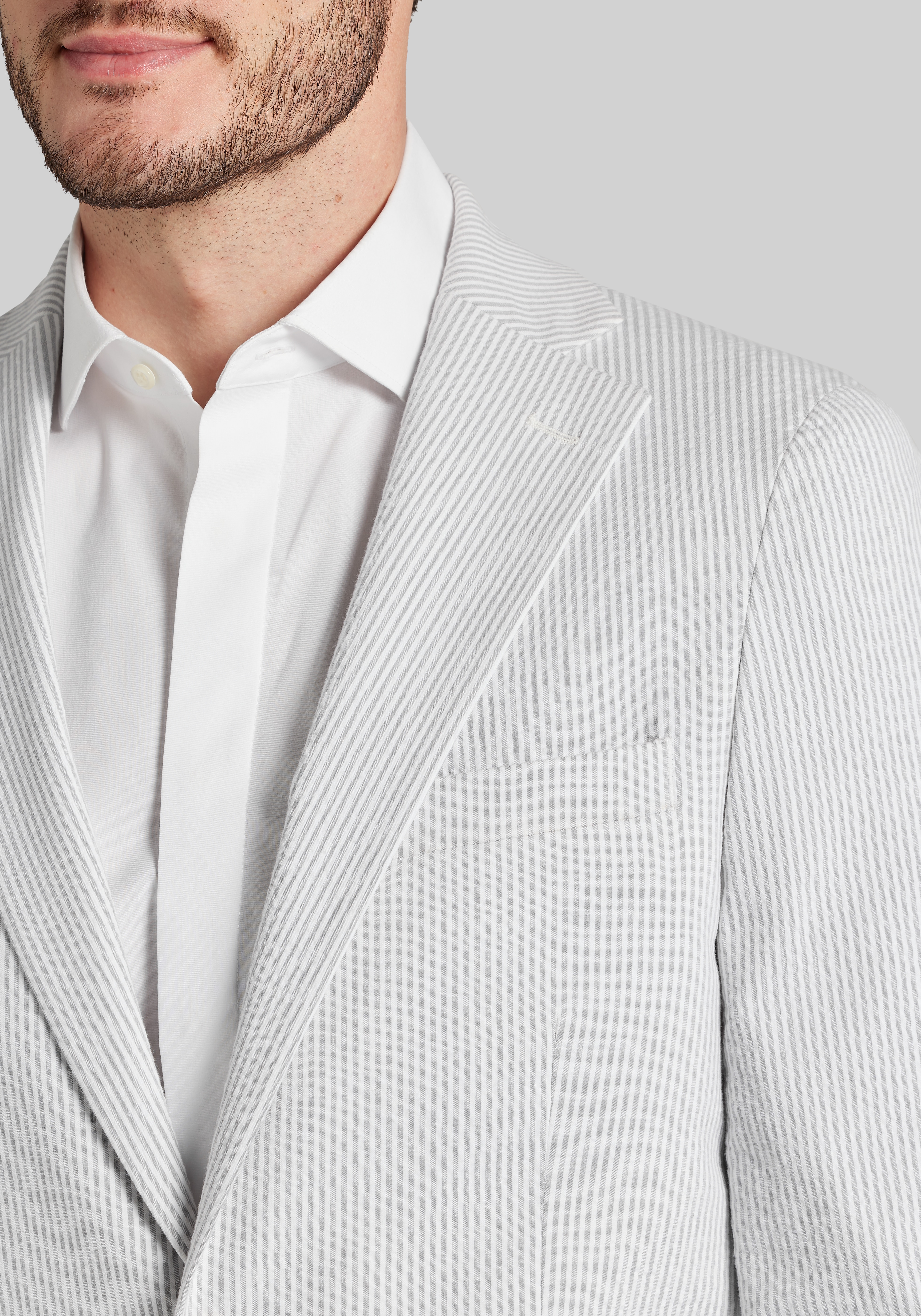 Jos. A. Bank Slim Fit Comfort Stretch Stripe Seersucker Sportcoat