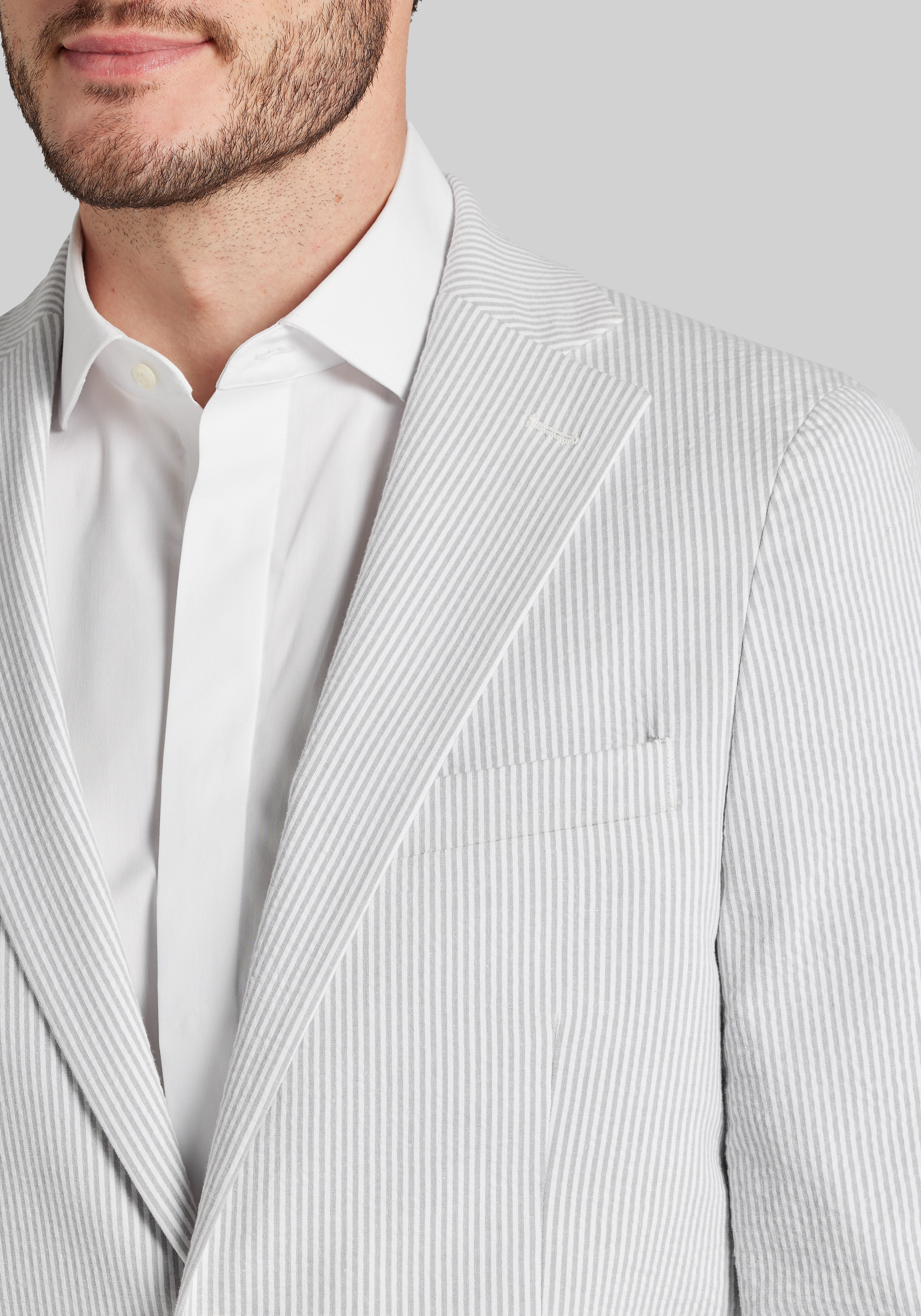 Jos. A. Bank Slim Fit Comfort Stretch Stripe Seersucker Sportcoat - Big & Tall CLEARANCE