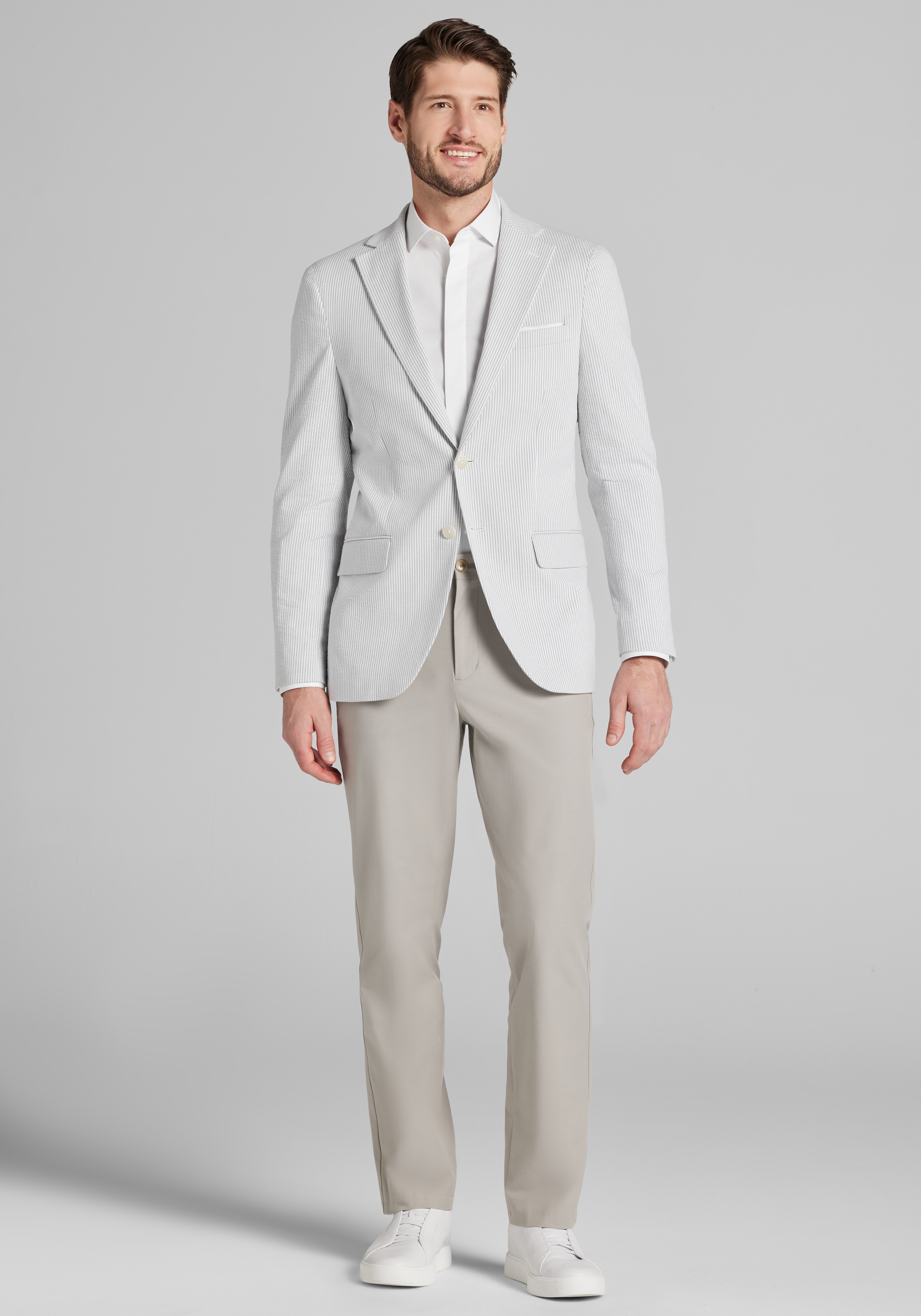 Jos. A. Bank Slim Fit Comfort Stretch Stripe Seersucker Sportcoat