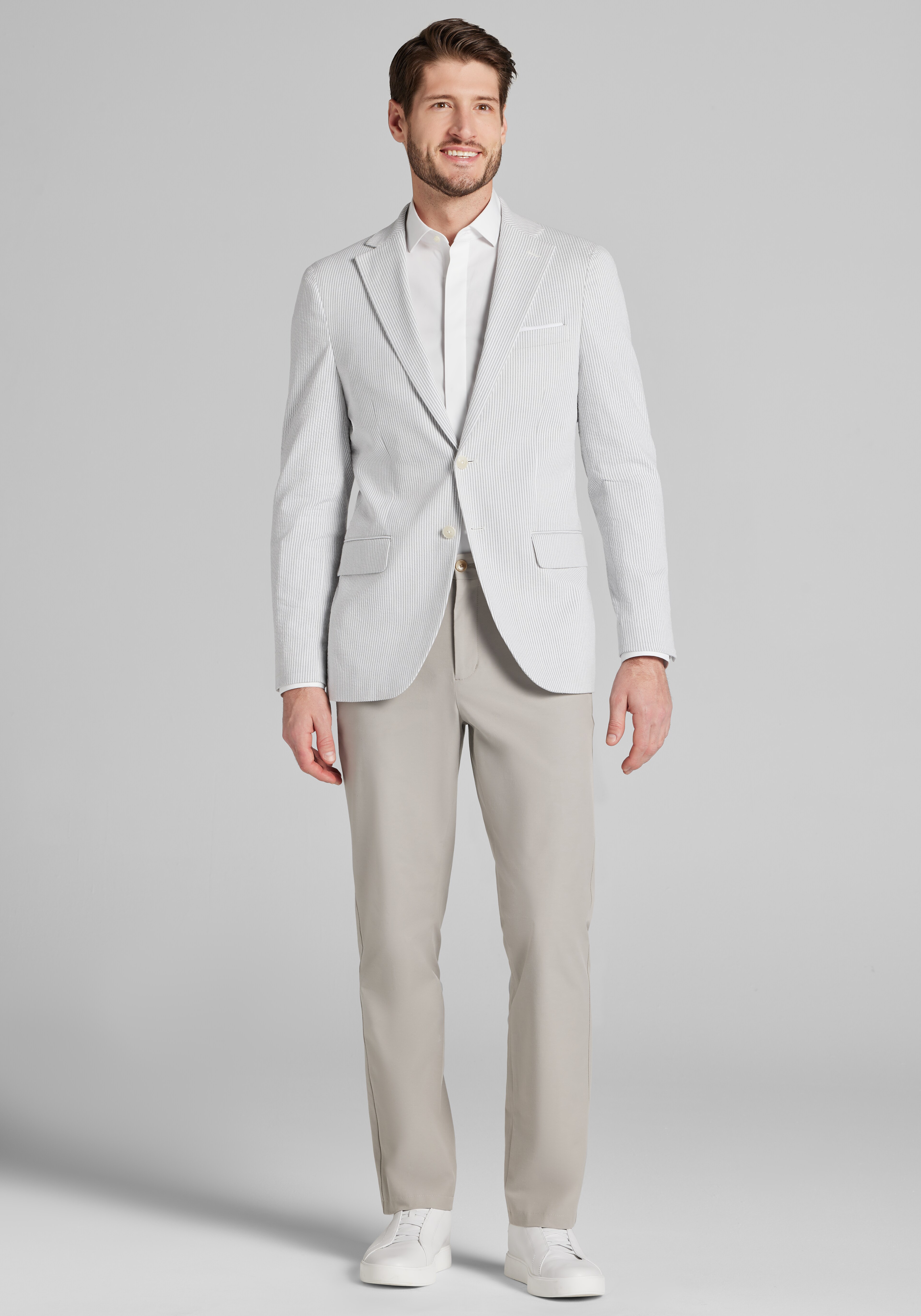 Jos. A. Bank Slim Fit Comfort Stretch Stripe Seersucker Sportcoat - Big & Tall CLEARANCE