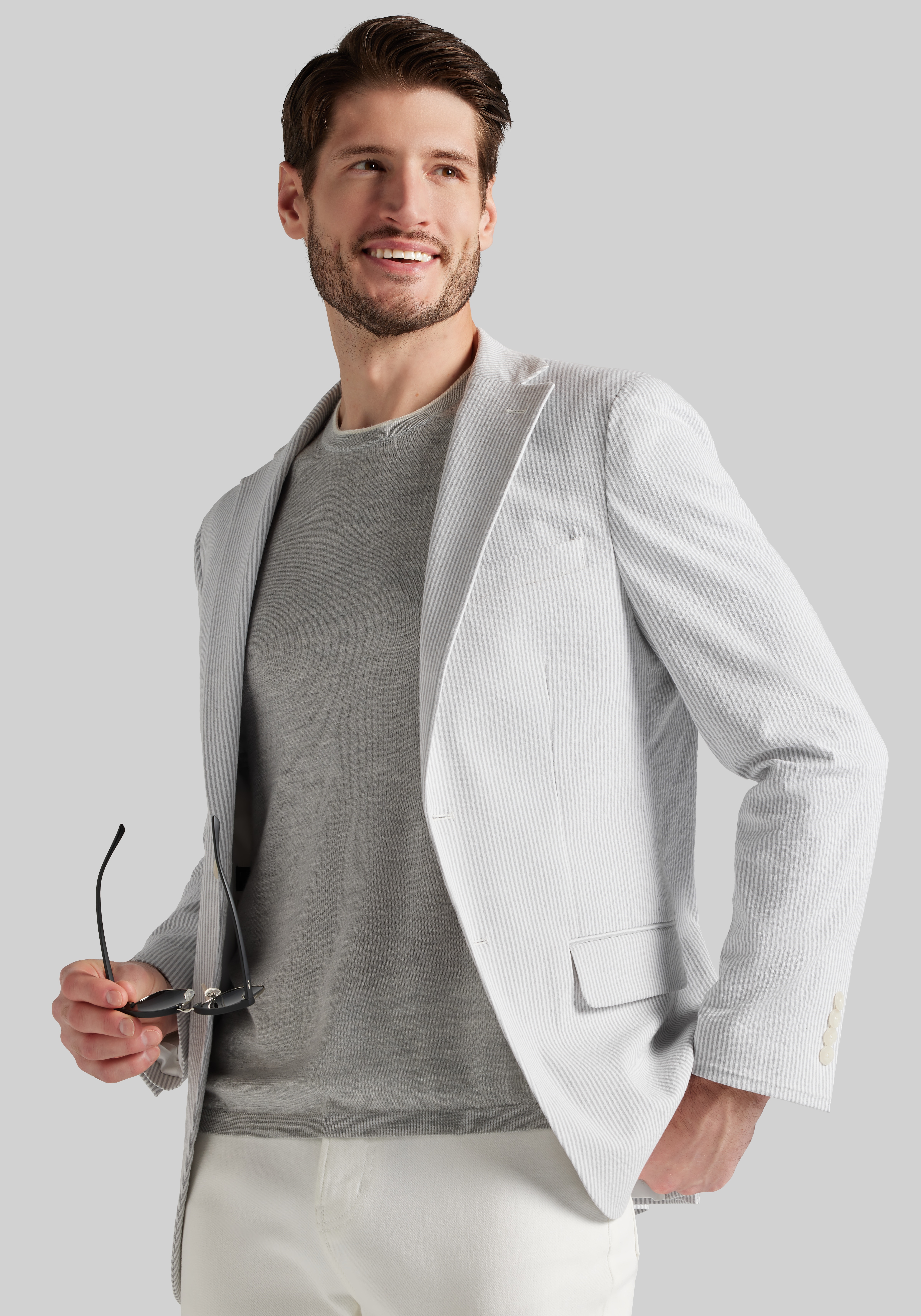 Jos. A. Bank Slim Fit Comfort Stretch Stripe Seersucker Sportcoat