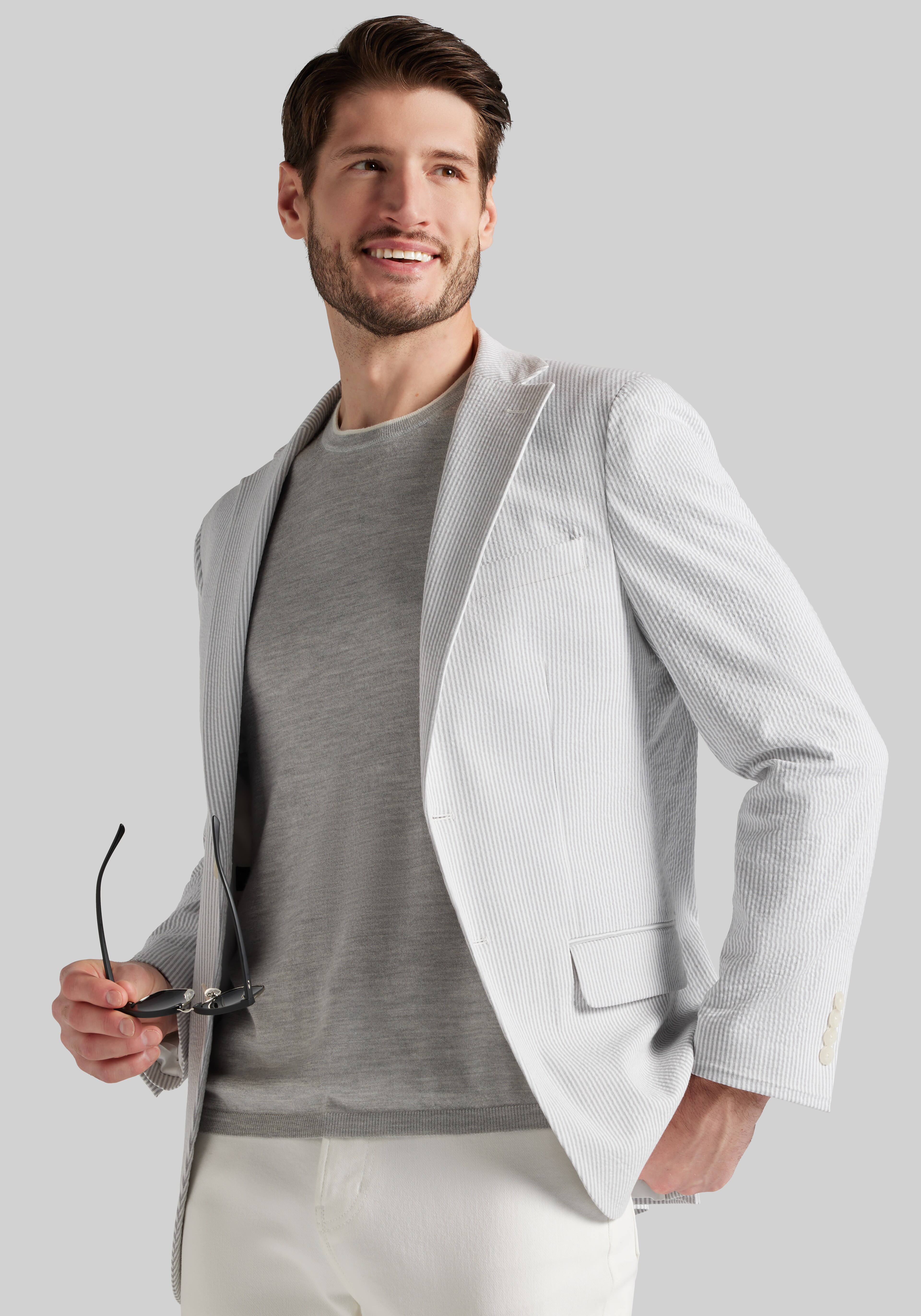 Jos. A. Bank Slim Fit Comfort Stretch Stripe Seersucker Sportcoat - Big & Tall CLEARANCE