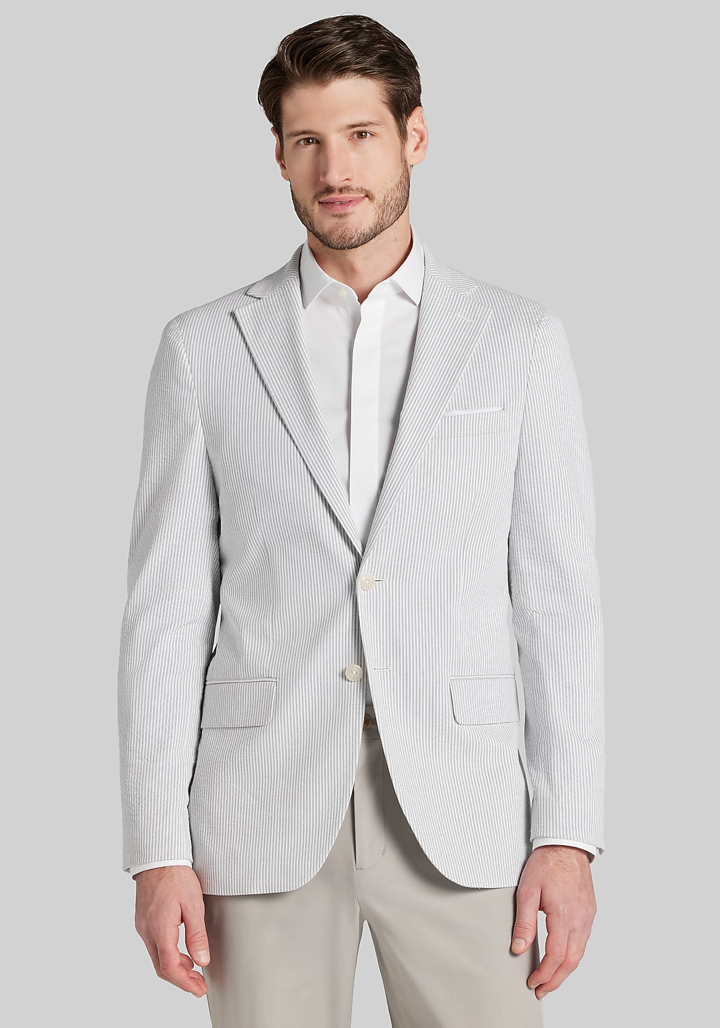Jos. A. Bank Slim Fit Comfort Stretch Stripe Seersucker Sportcoat