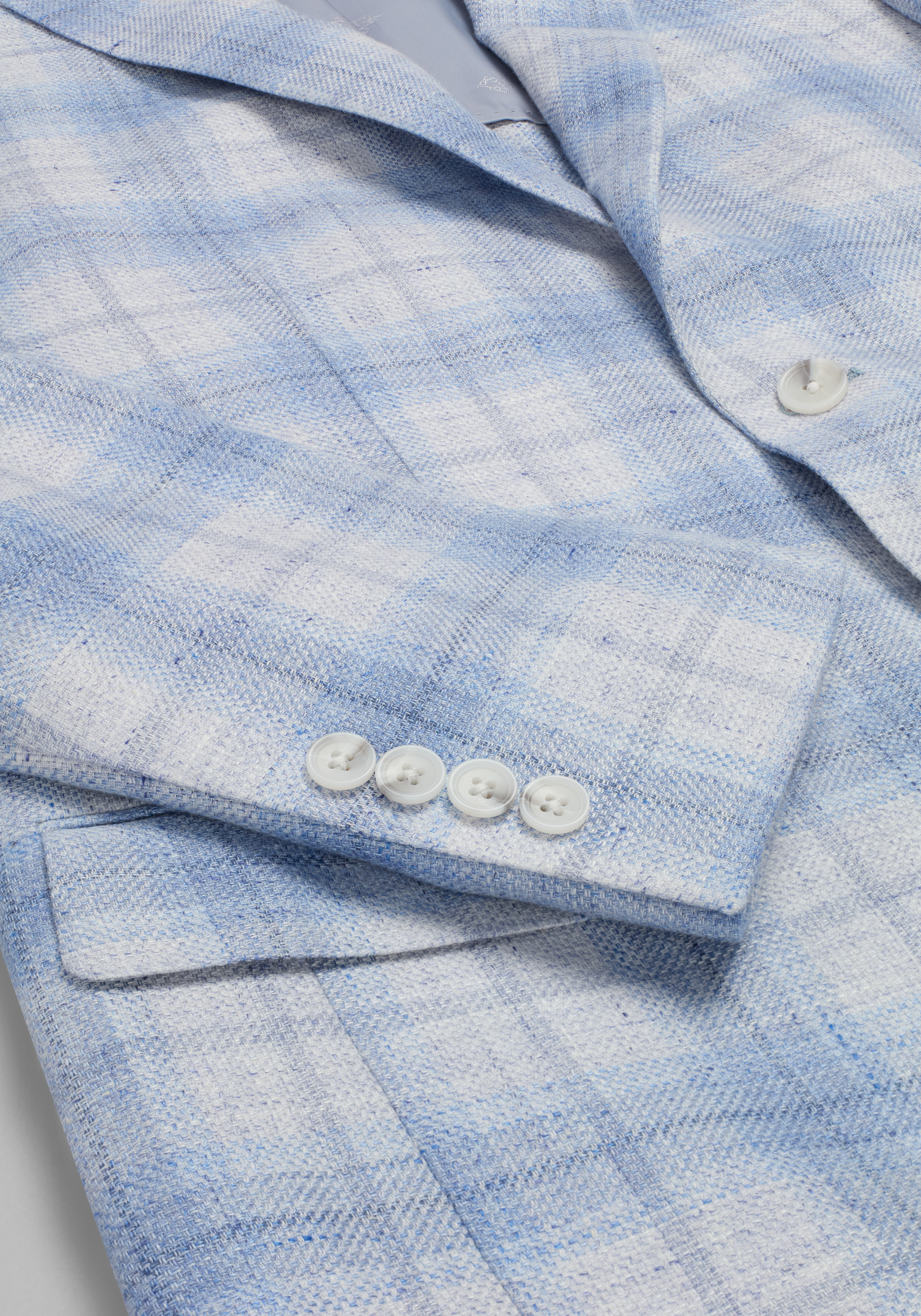 Reserve Collection Slim Fit Linen Blend Plaid Sportcoat