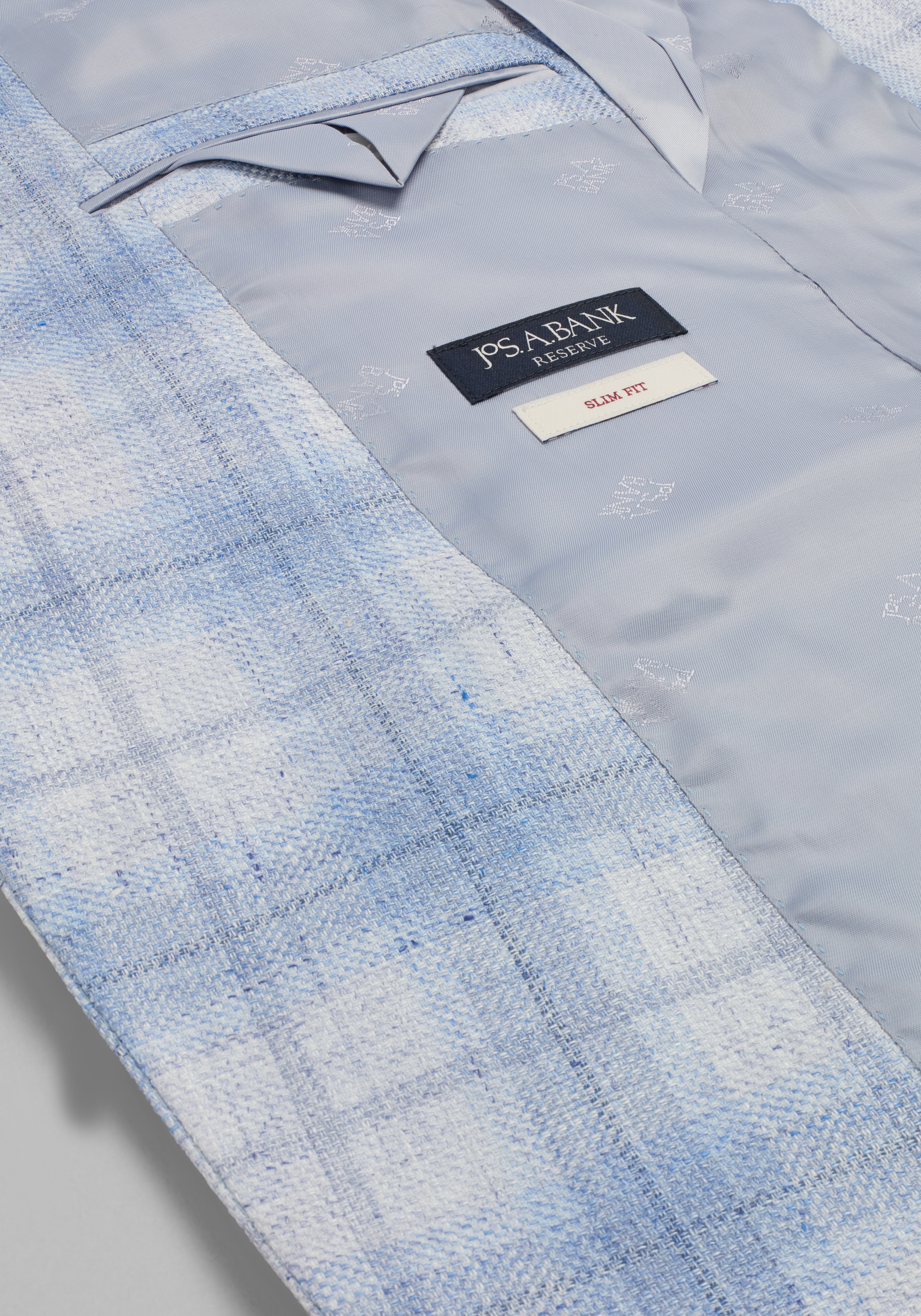 Reserve Collection Slim Fit Linen Blend Plaid Sportcoat