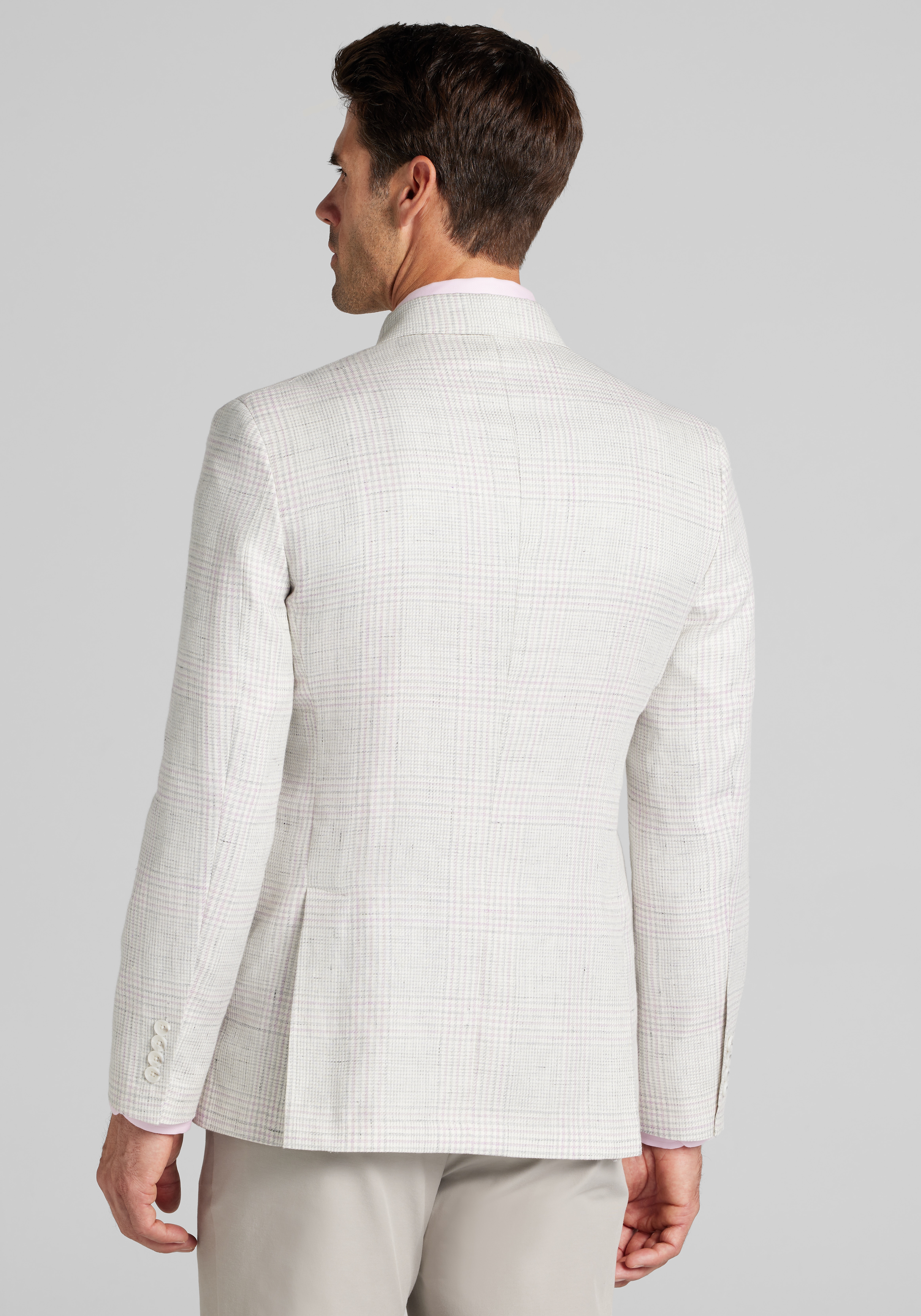 Reserve Collection Tailored Fit Double Breasted Plaid Sportcoat