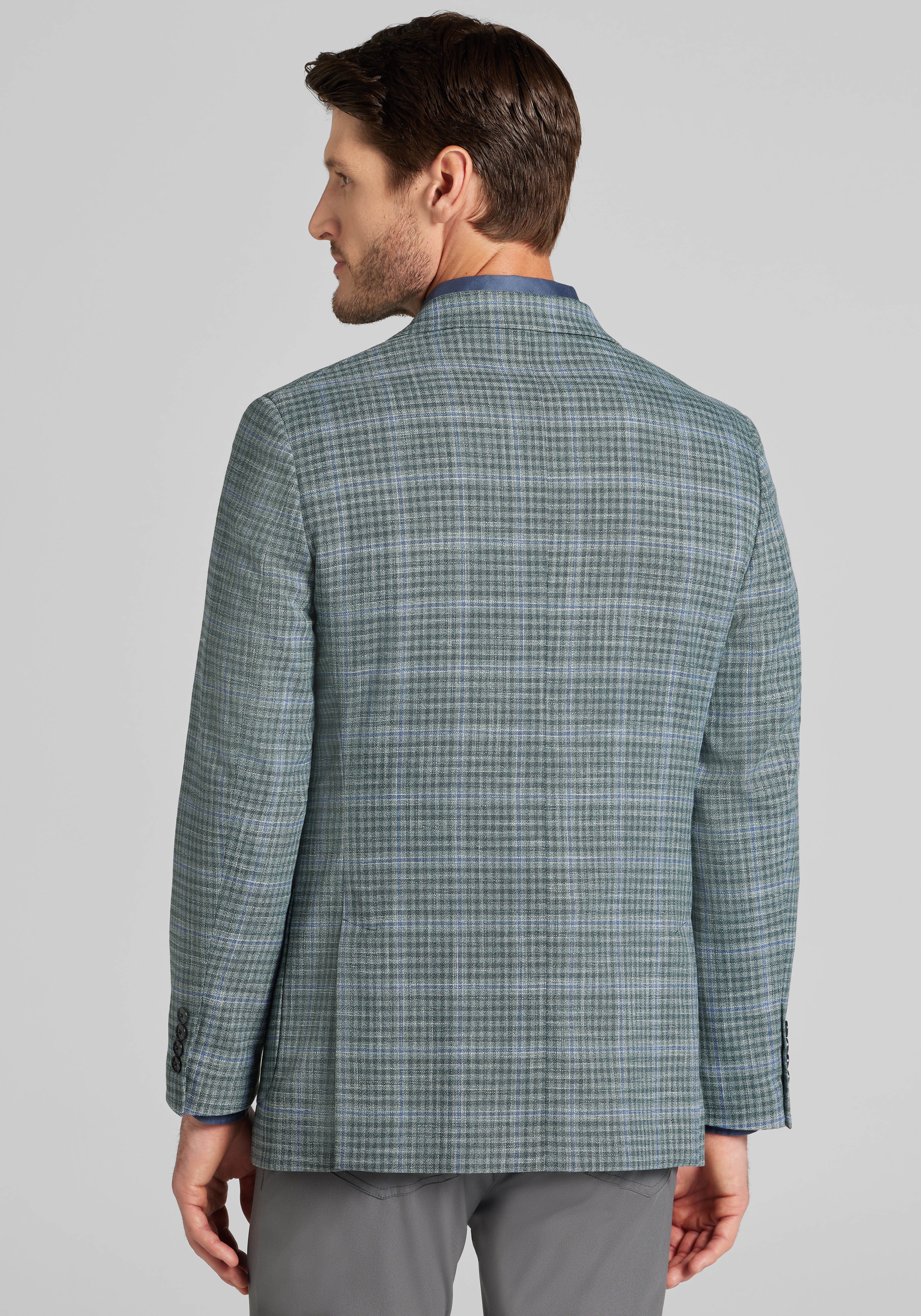 Jos. A. Bank Slim Fit Windowpane Plaid Comfort Stretch Sportcoat
