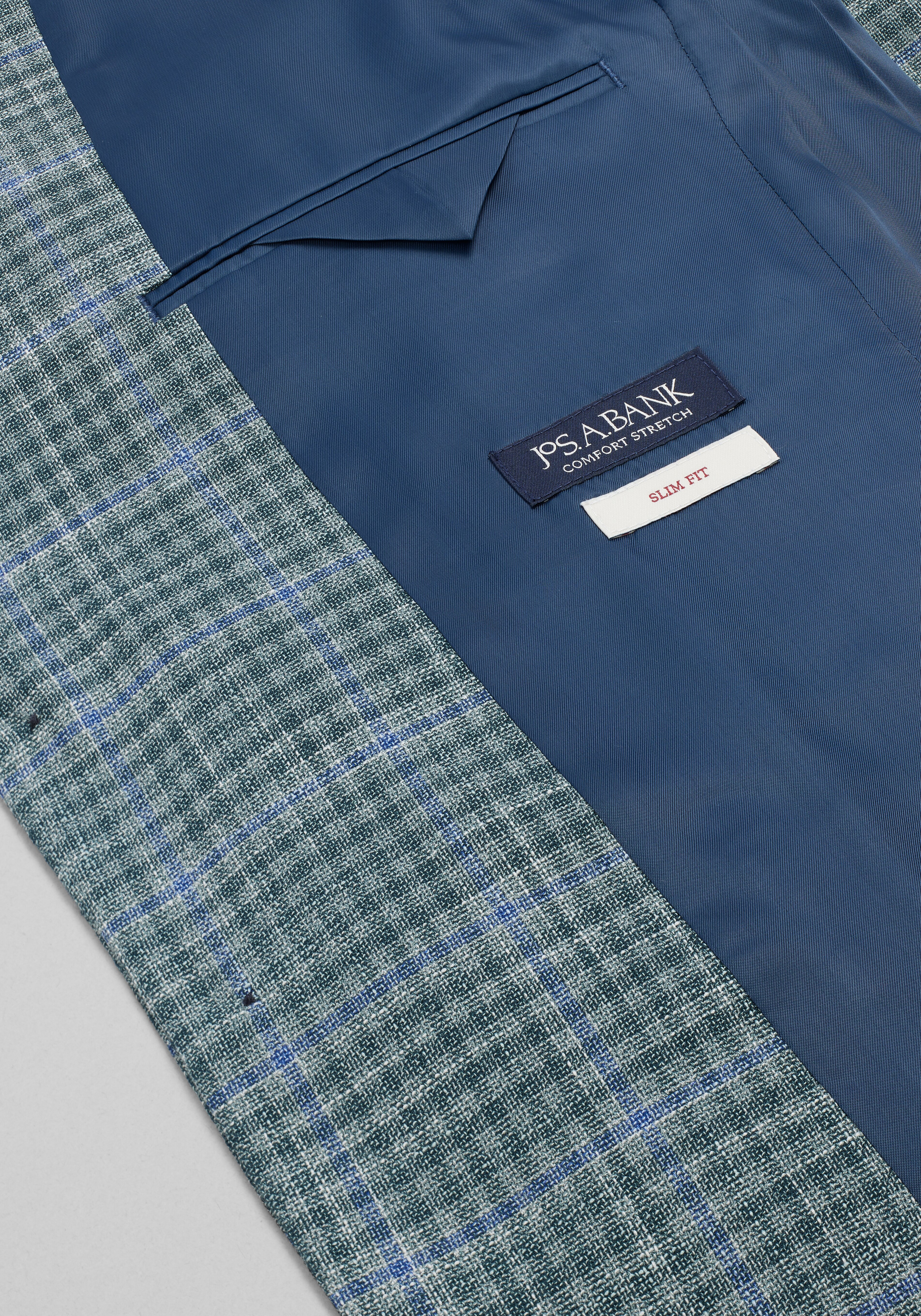 Jos. A. Bank Slim Fit Windowpane Plaid Comfort Stretch Sportcoat