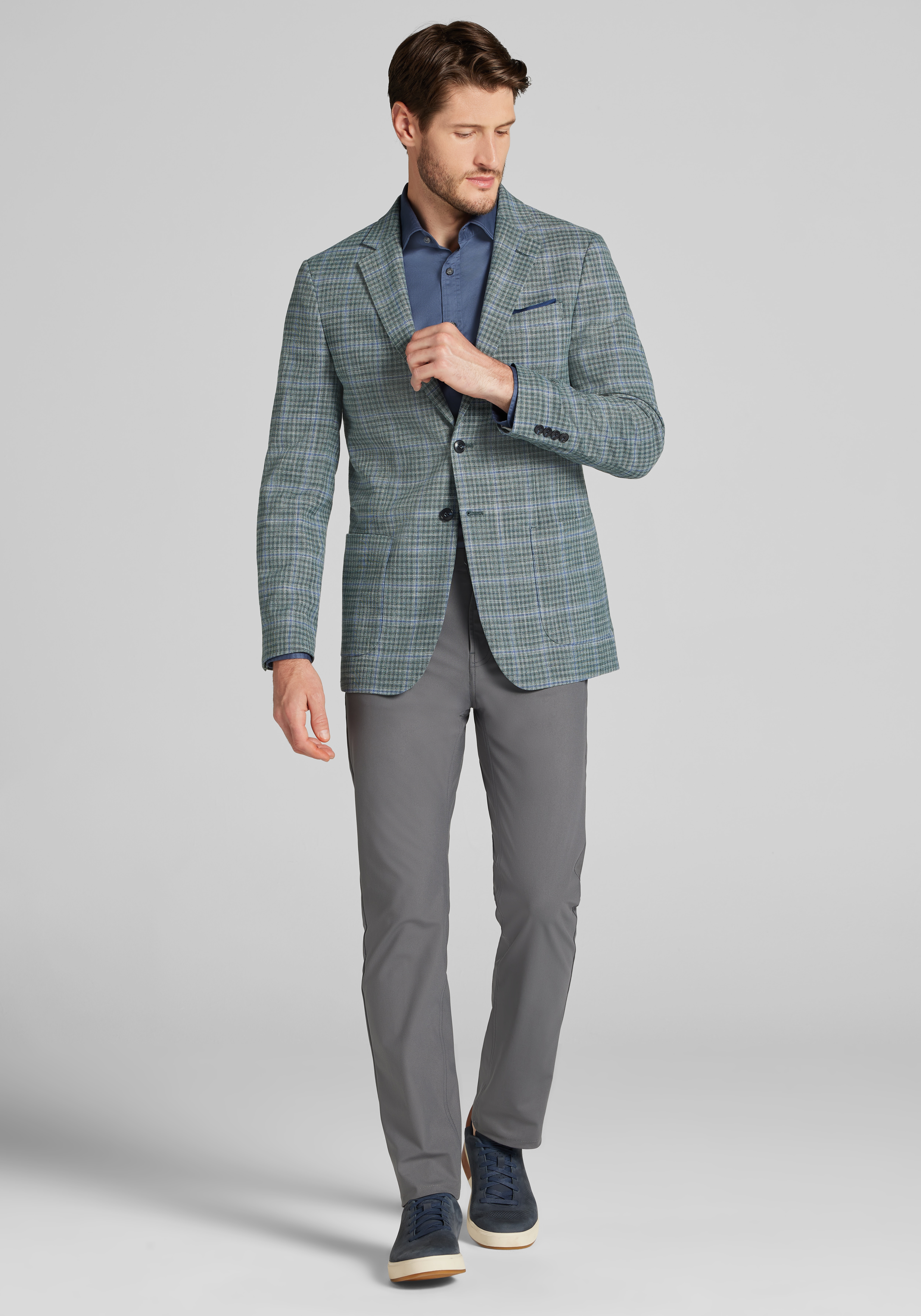 Jos. A. Bank Slim Fit Windowpane Plaid Comfort Stretch Sportcoat