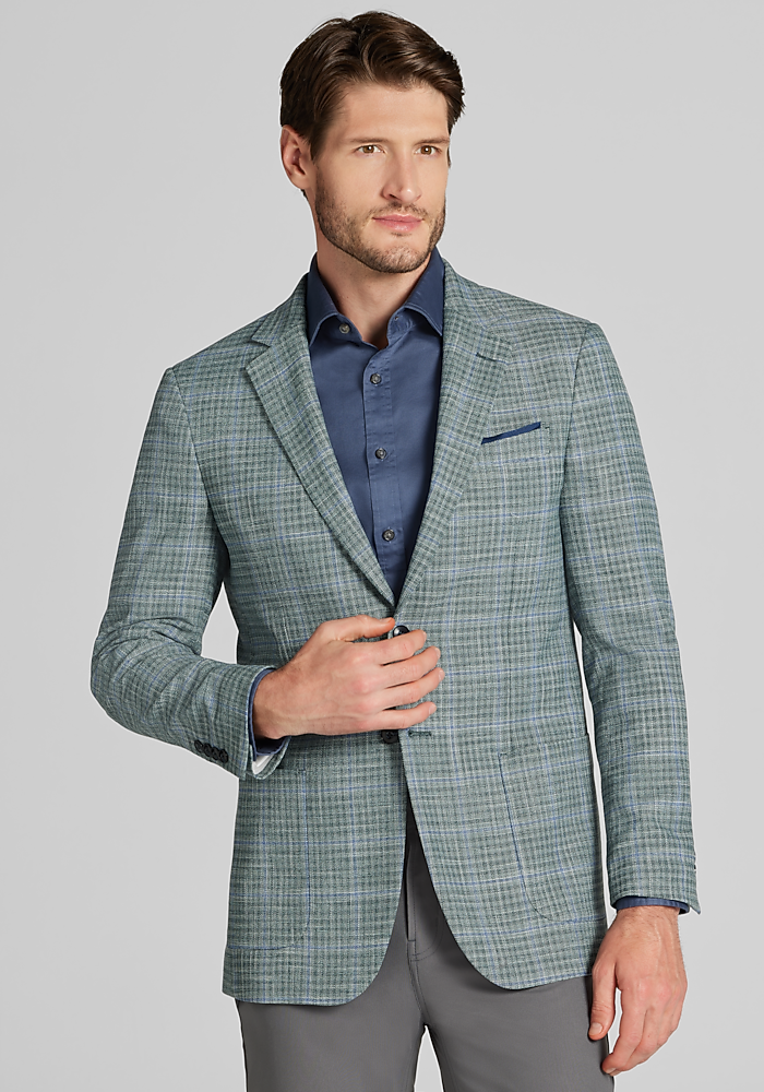 Jos. A. Bank Slim Fit Windowpane Plaid Comfort Stretch Sportcoat