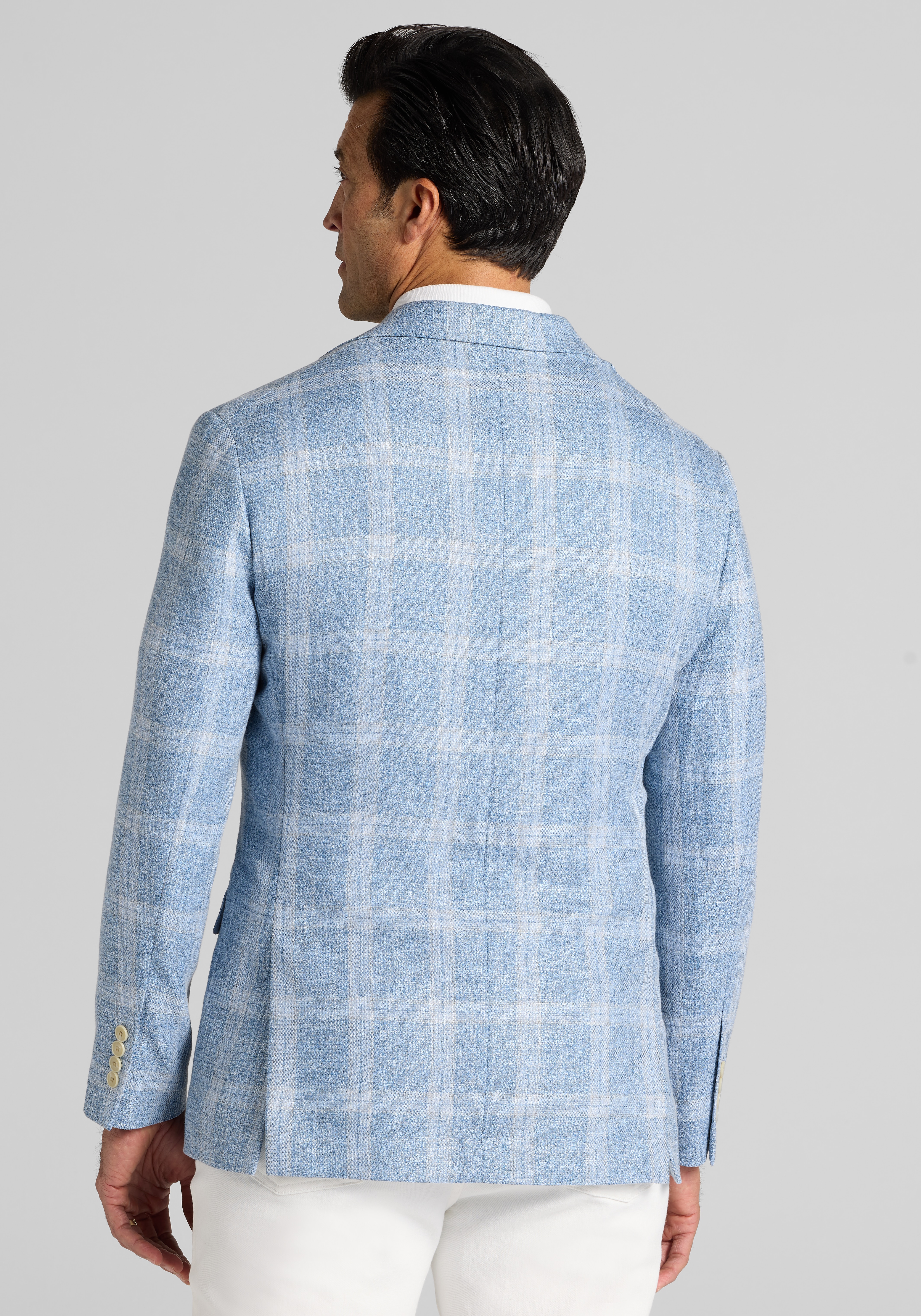 Jos. A. Bank Tailored Fit Comfort Stretch Plaid Sportcoat