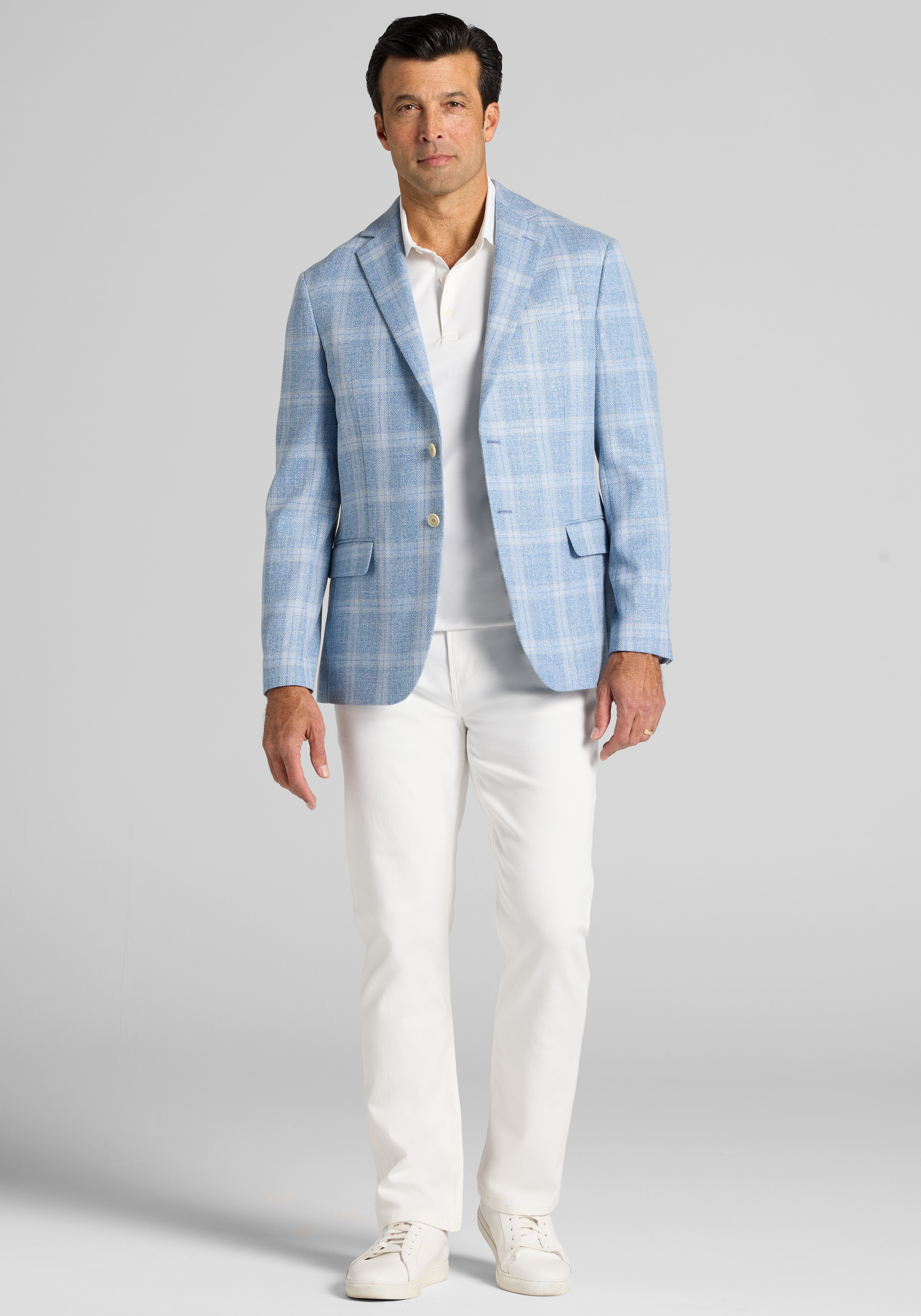 Jos. A. Bank Tailored Fit Comfort Stretch Plaid Sportcoat